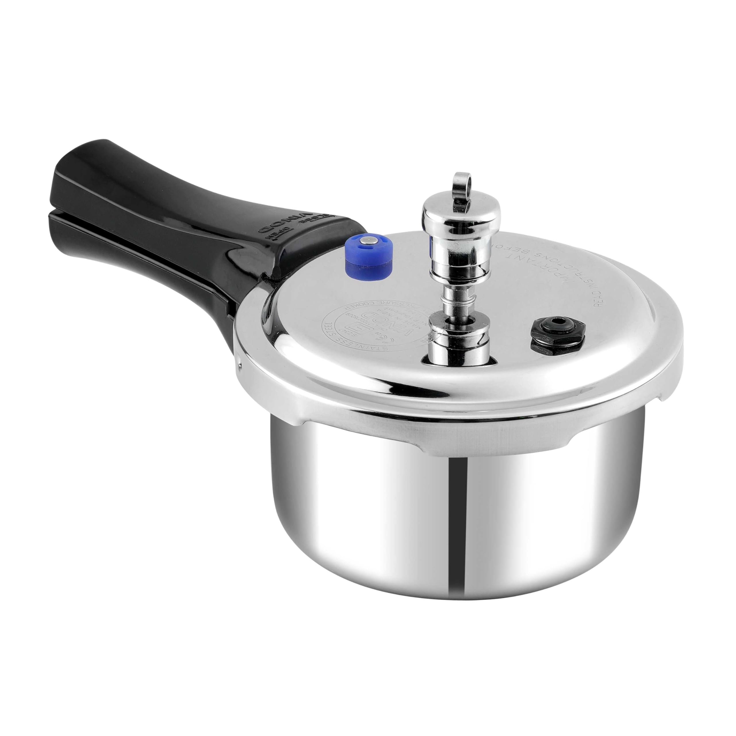 Vinod Platinum Triply Stainless Steel Pressure Cooker 3.5 Litre | Junior Outer Lid Cooker | Heavy Bottom | Isi Certified | Induc