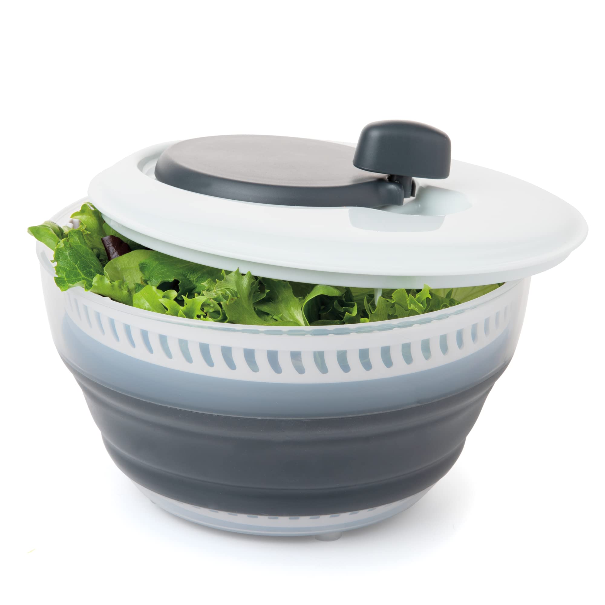 Prepworks By Progressive 3 Quart Space Saving Folding Collapsible Drainer, & Colander For Salad Preparation And Food Washing (Gr