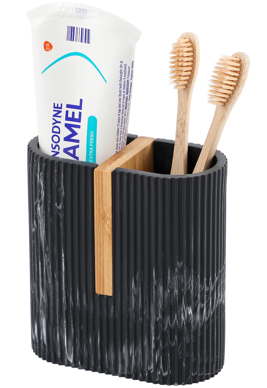 rejomiik Toothbrush Holders Electric Toothbrush Holder for Bathrooms, Bamboo Tooth Brushing and Toothpaste Storage Organizer for