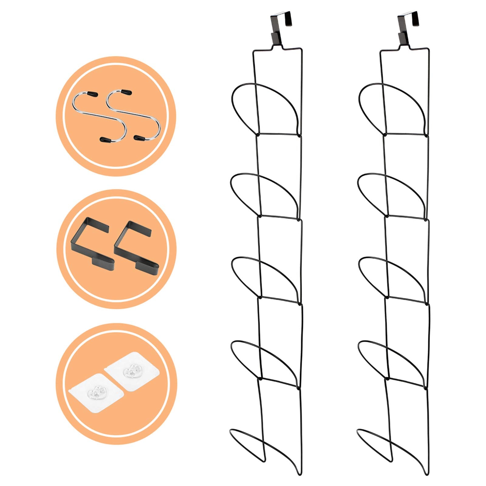 Livememory Hanging Hat Rack  Hanging Wig Rack Baseball Caps Hat Racks for Door  Wall  Closet  Bathroom  10pcs (Black)