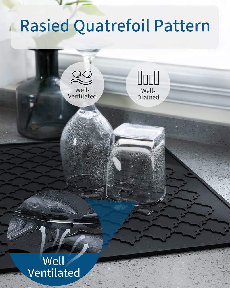 Amoami-Dish Drying Mats For Kitchen Counter-Silicone Dish Drying Mat-Kitchen Dish Drying Pad Heat Resistant Mat-Kitchen Gadgets