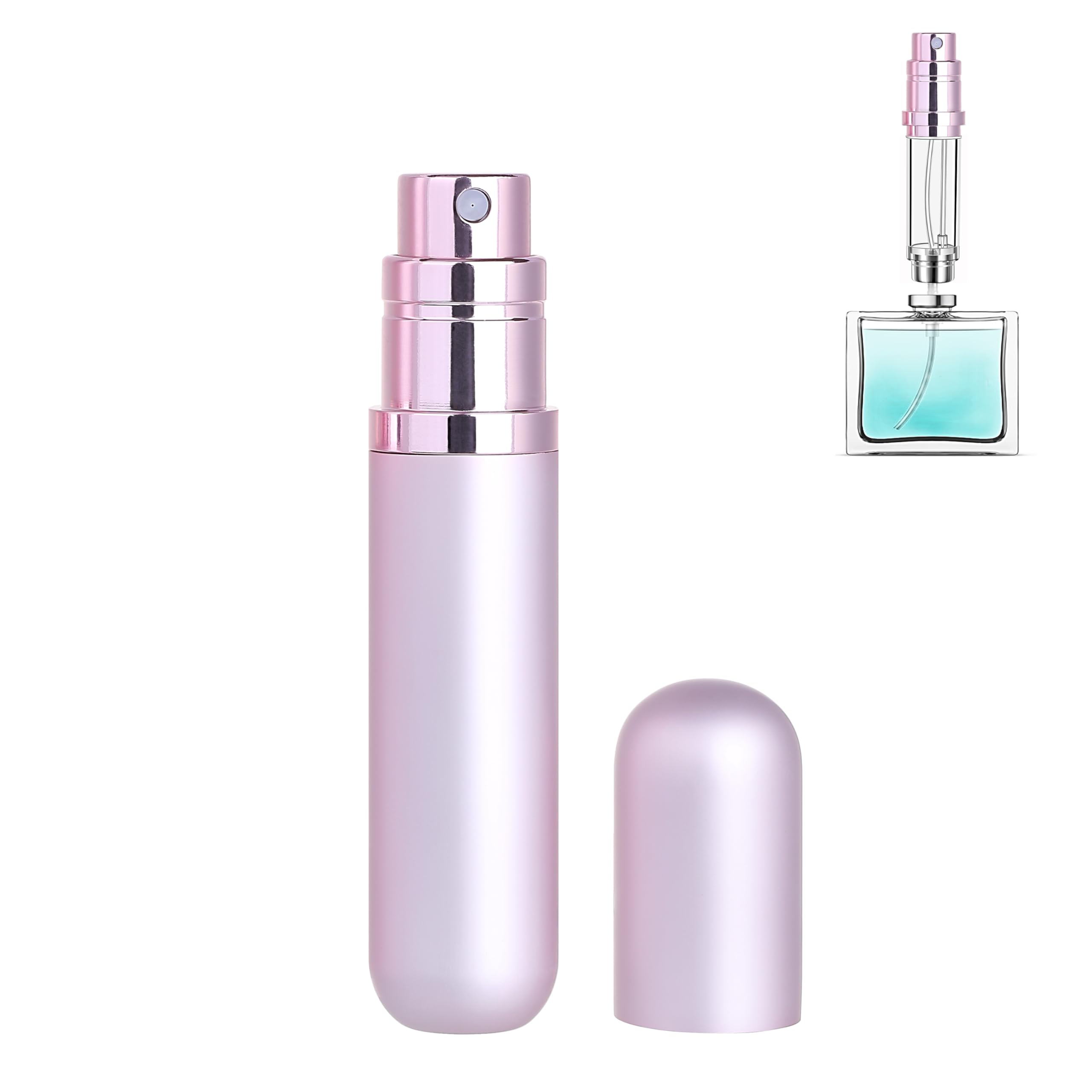 Qavhun Travel Refillable Perfume Atomizer Bottle 5Ml Leakproof Travel Perfume Refillable Bottle (Pink)