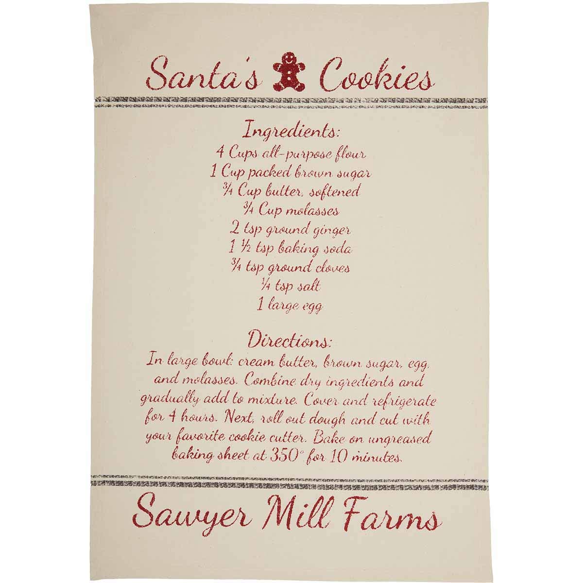 Vhc Brands Farmhouse Natural Creme White Text Cotton Sawyer Mill Holidays Christmas Decor Cookie & Reindeer Chow Recipes Fabric