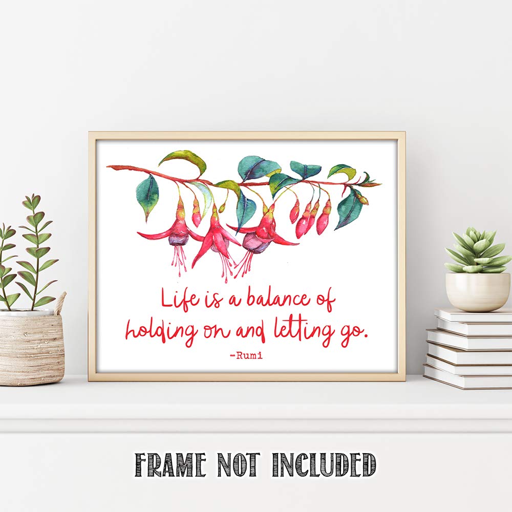 Tj Originals - Life Is A Balance Motivational Wall Decor , Inspirational Quotes Wall Art , Unframed 11X14 Wall Art Print , Zen W