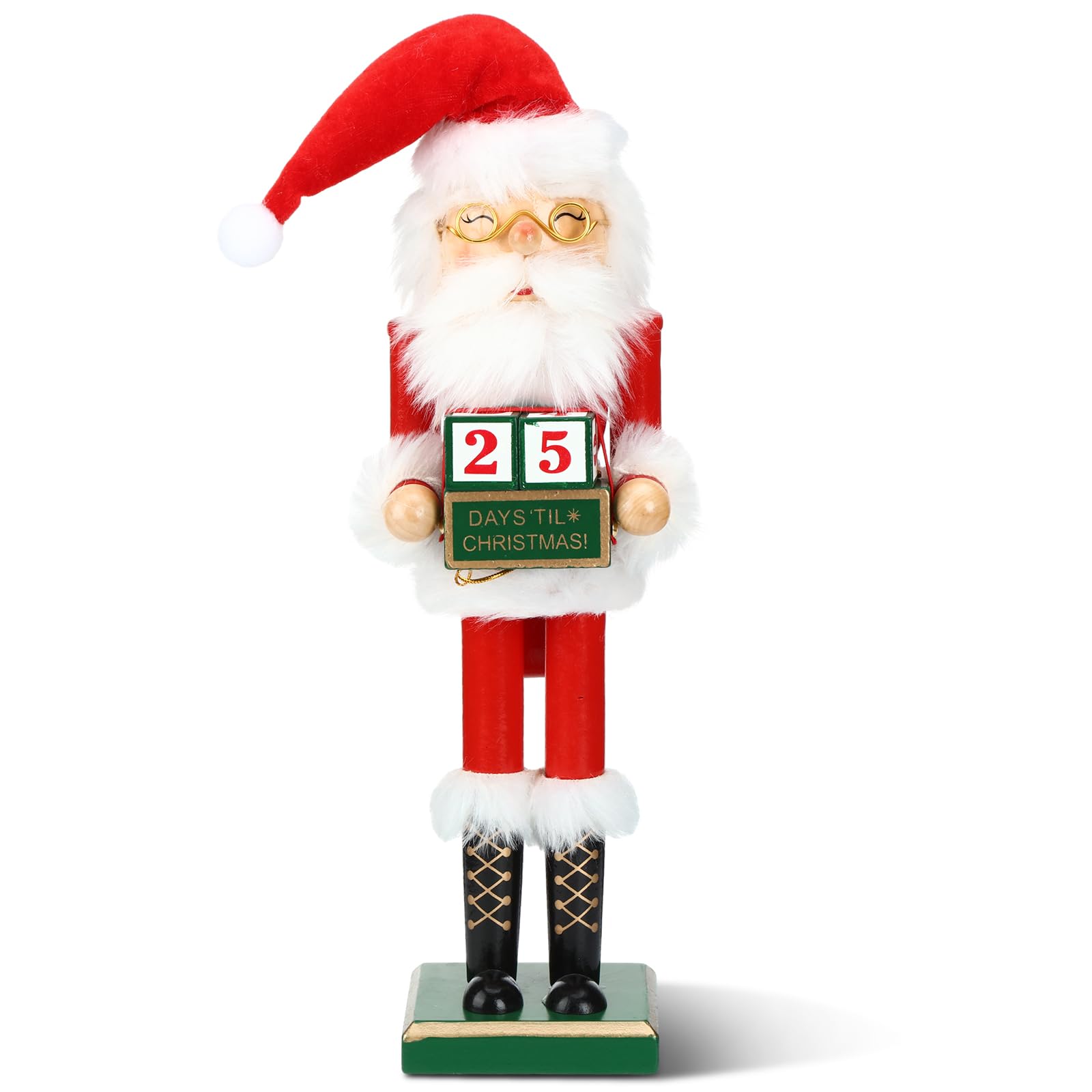 Karenhi Christmas Wooden Nutcracker 15 Inch Traditional Nutcracker Festive Christmas Decor for Xmas Party Shelves and Tables(Chr