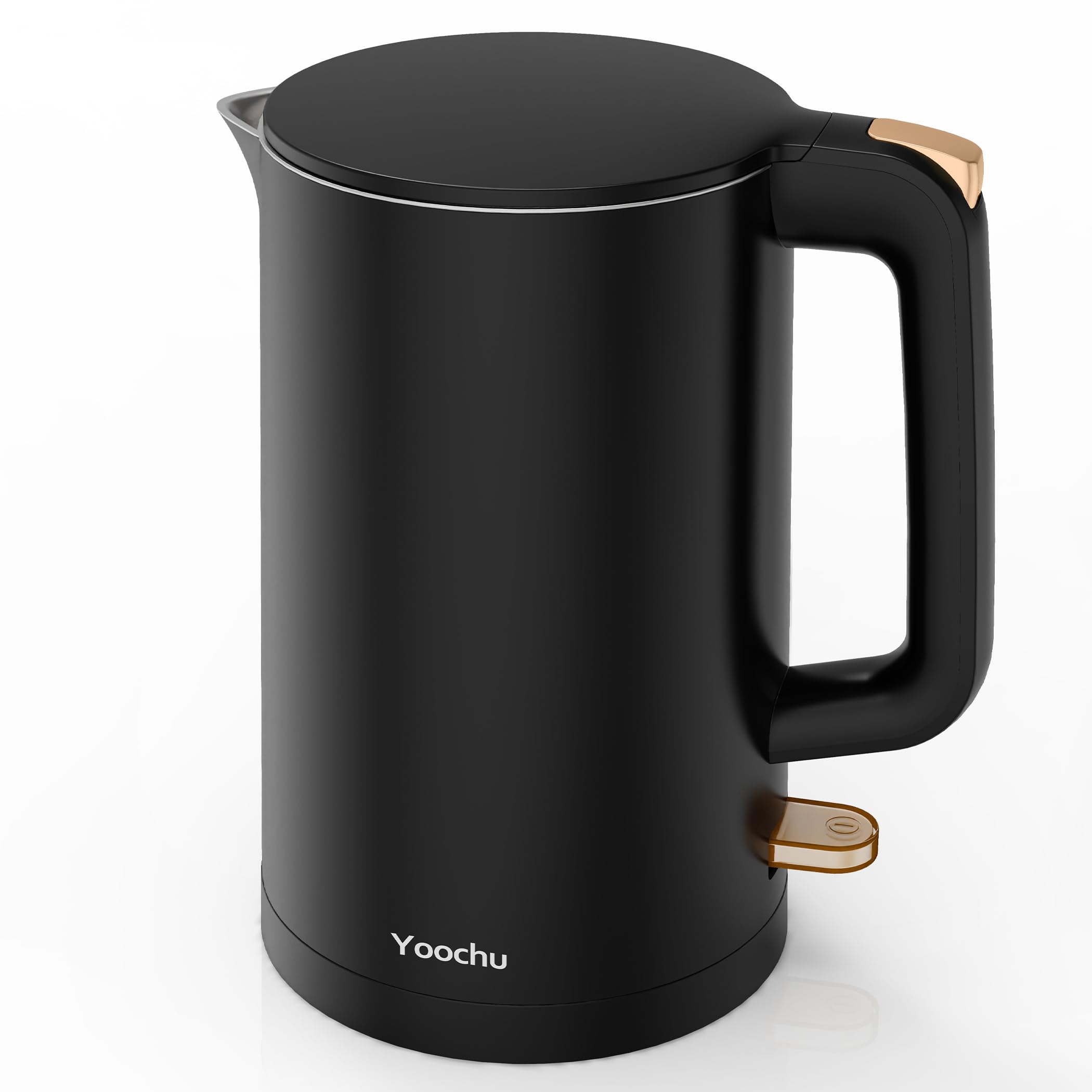 Yoochu Electric Kettle, Double Wall 1.7L Stainless Steel Cool Touch, Water Boiler & Heater, 1500W Hot Tea Pot, Boil Dry Protecti