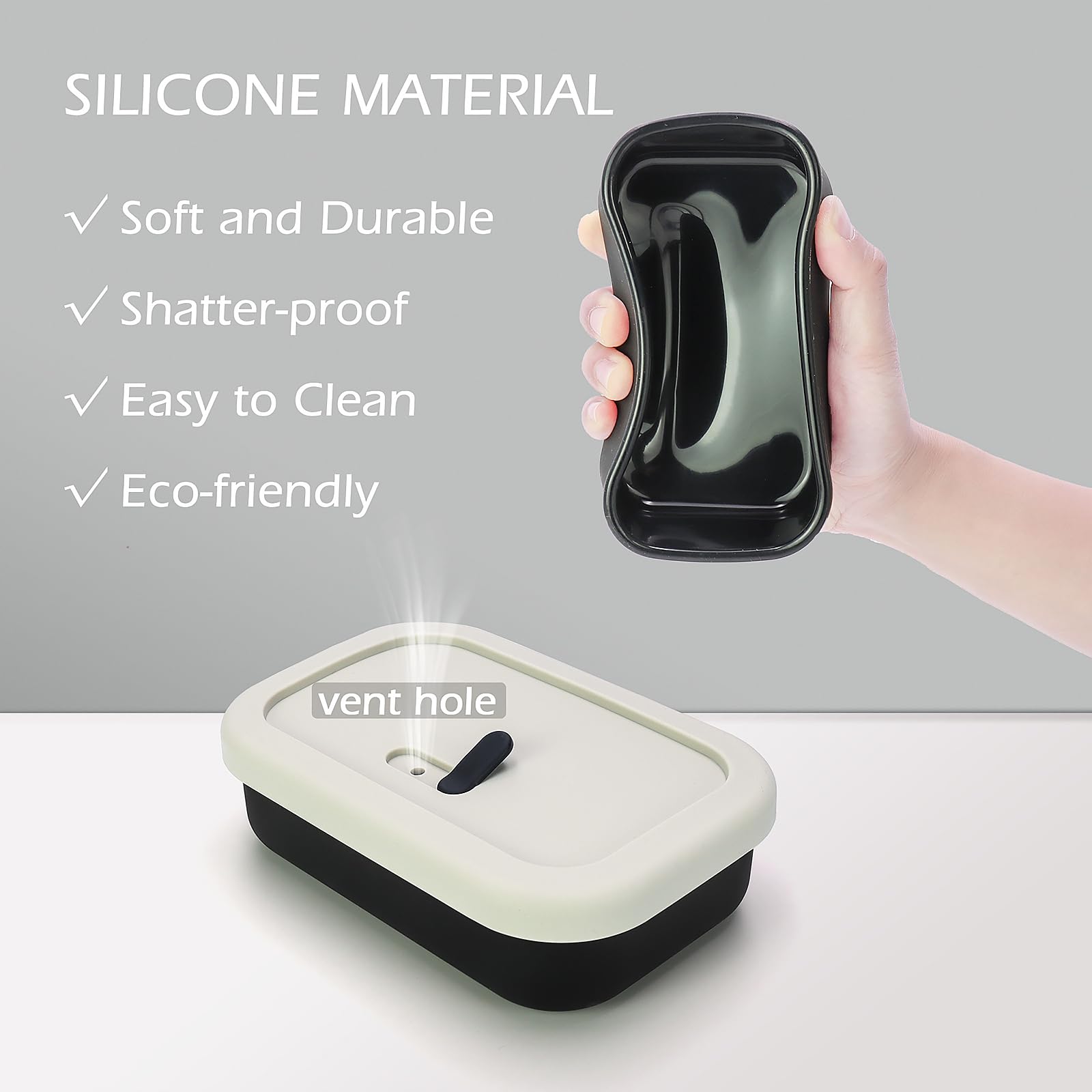 Aidimming Large Enhanced Leak Proof Travel Soap Dish, Silicone Soap Container For Traveling,Portable Soap Case And Slip Soap Sav