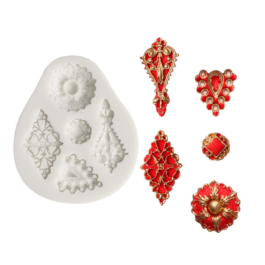 Anyana Diamond Baking Molds Mini Jewel Brooch Silicone Fondant Molds Cabochon Cake Decorating Tools Gumpaste Gem Cupcake Topper