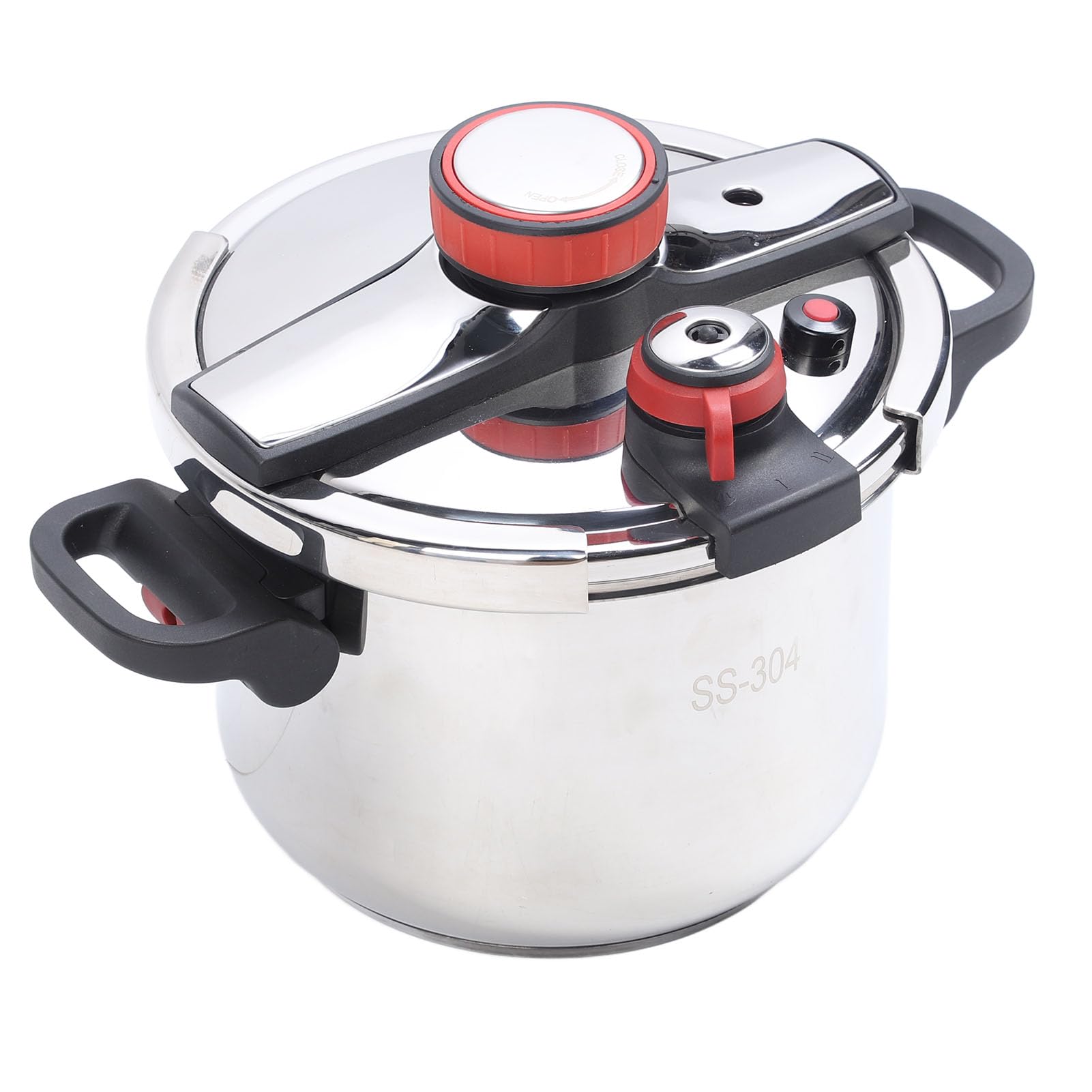 Luqeeg Stainless Steel Pressure Cooker, 2 Gear Pressure Cooking Pot Stainless Steel Pressure Canner with Foldable Handle Univers