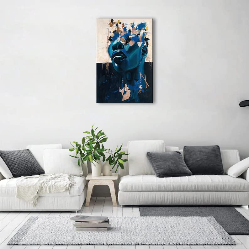 Onesheep Shop Black Women Wall Art African American Women Canvas Wall Art Black Queen Poster Abstract Modern Canvas Prints Paint