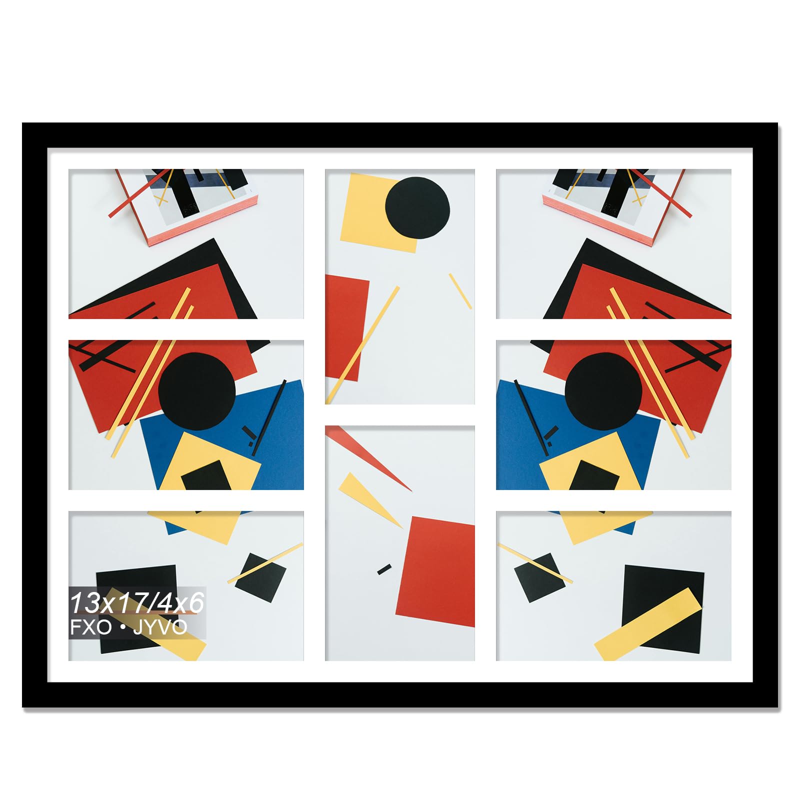 Fxojyvo 4x6 Picture Frame Collage, Display 8 4x6 Picture Collage or 13x17 Photo Only Without Mat, Light Weight and High Transpar