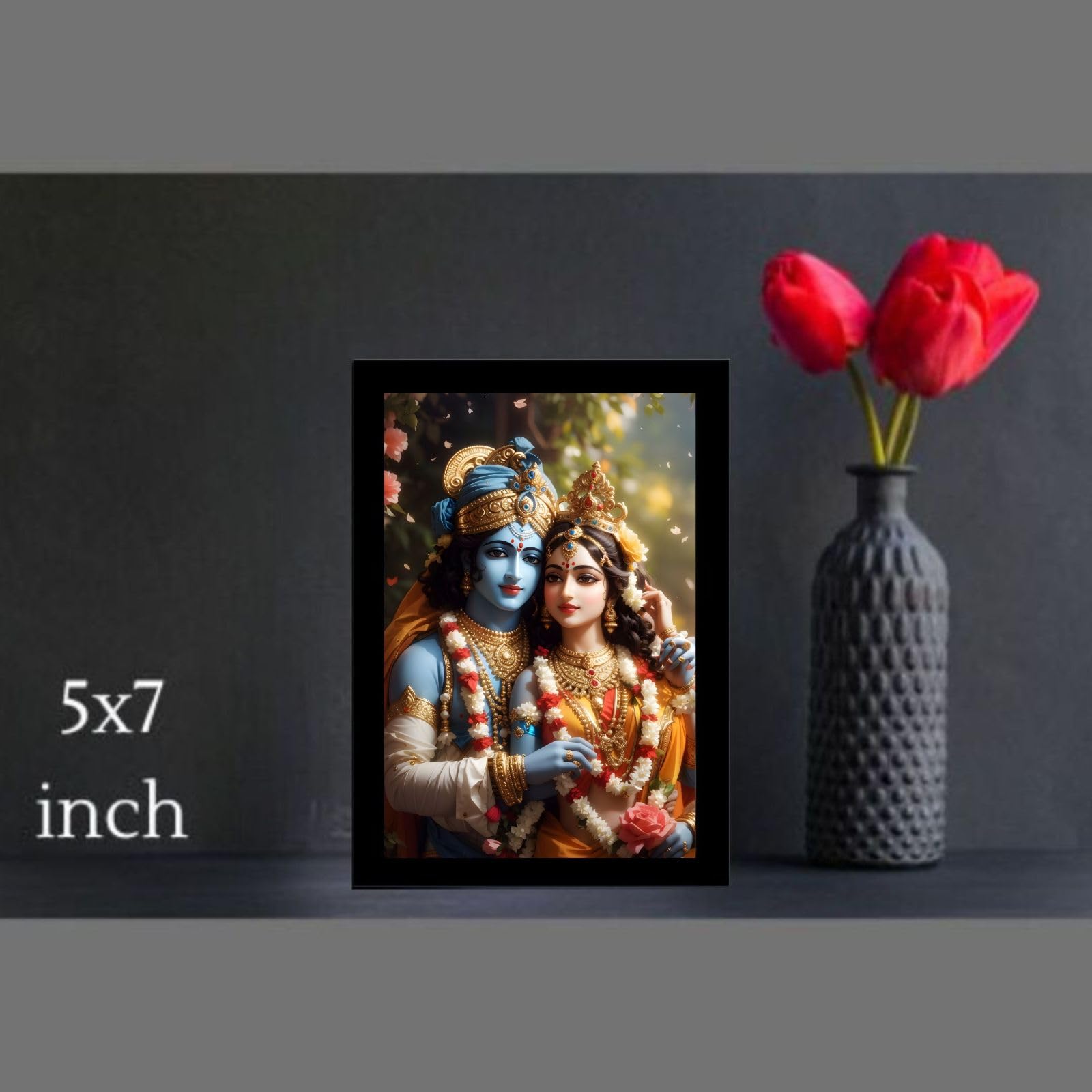 Great More wood Small Size Radha Krishna Photo frame for Wall Decoration God Radha Krishna Photo Framed Painting Wall Frames Poo