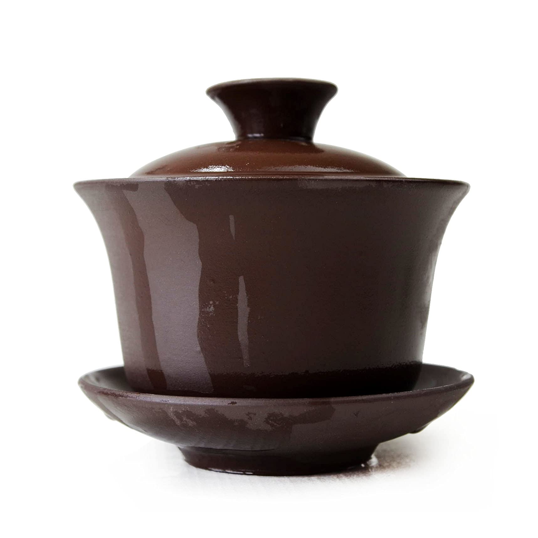 Yxhupot Gaiwan 150Ml Sancaiwan Brown Teacup 5Oz Tureen Tray Cup Tea Lid Bowl Saucer (Brown)
