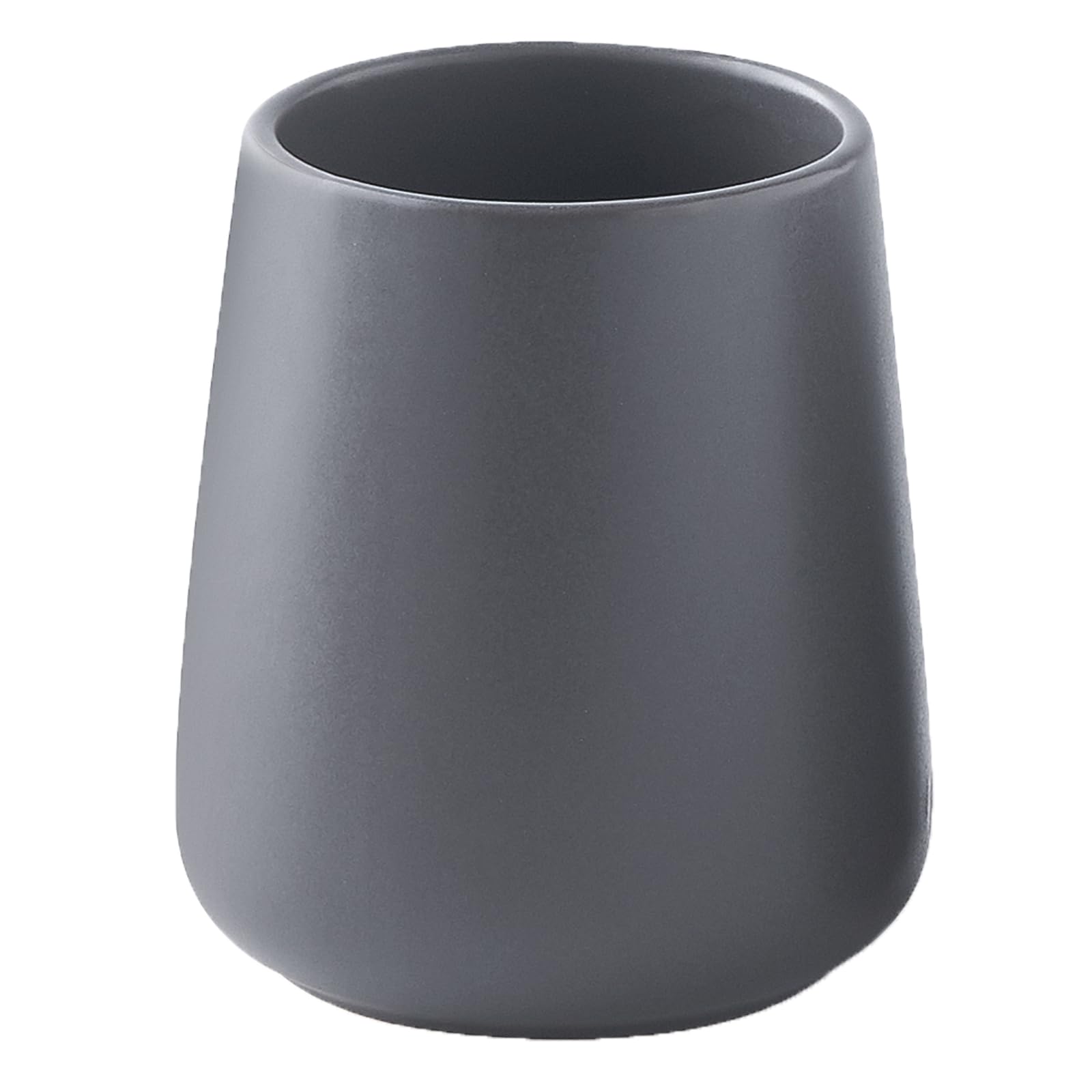 Matte Grey Ceramic Toothbrush Holder - Tooth Brushing Holders, Toothbrush And Toothpaste Holder Organizer For Bathroom Counterto