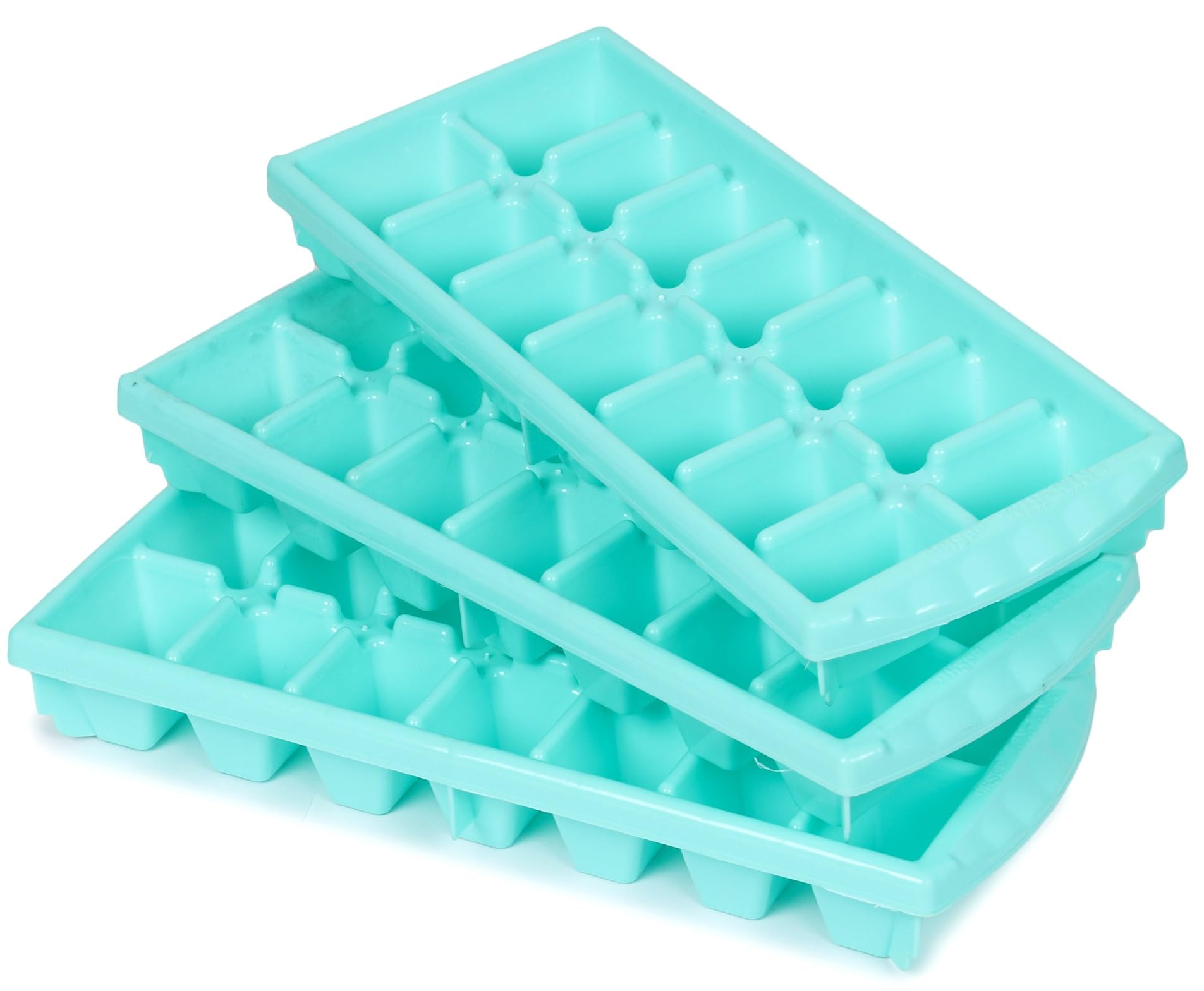 Aashu Ice Tray,Ice Cube Tray For Freezer,14 Cube,Green, 3 Pieces