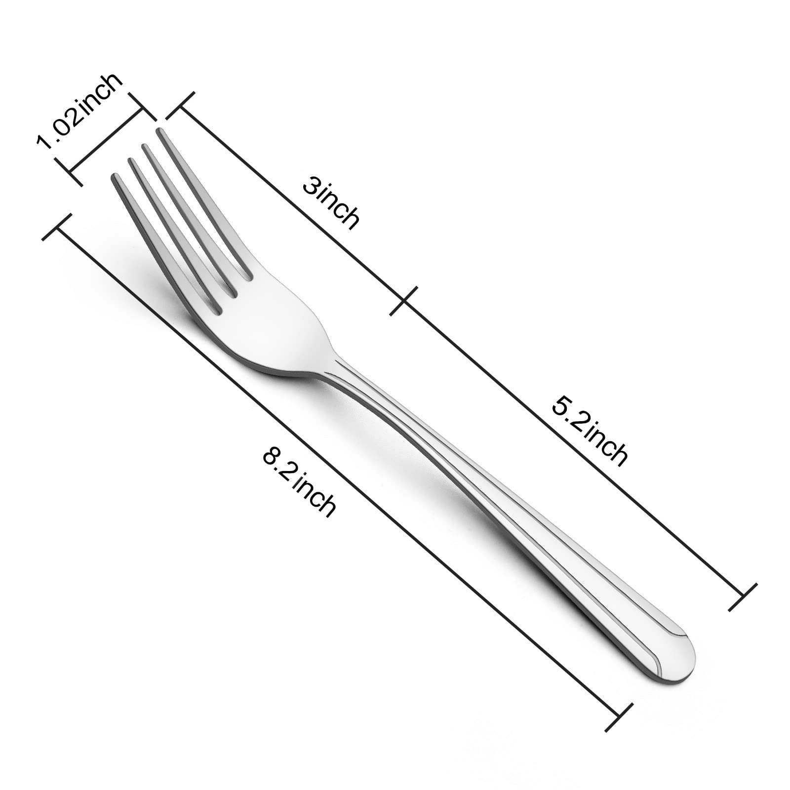 Bewos 24 Pieces Dinner Forks Set, 8.2-Inch Stainless Steel Forks Silverware, Flatware/Salad Forks, Table Forks, Mirror Polished,