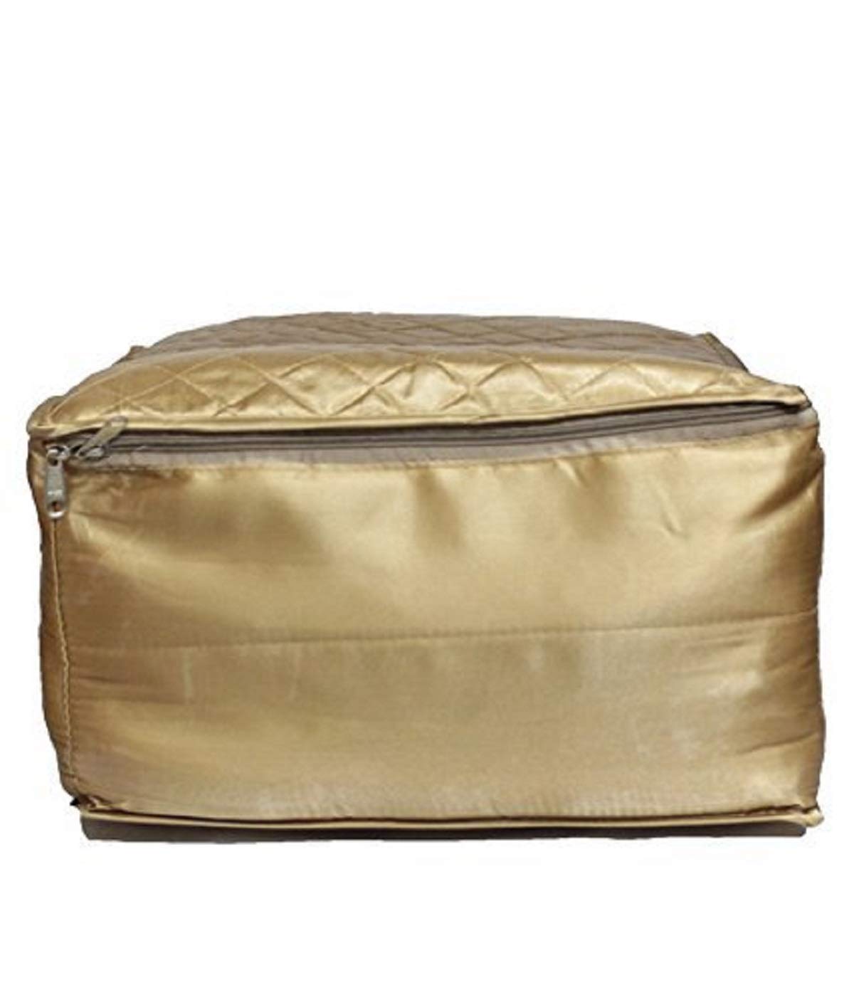 Kuber Industries Saree Cover Set Of 2 Pcs Large Size In Golden Satin Wedding Gift