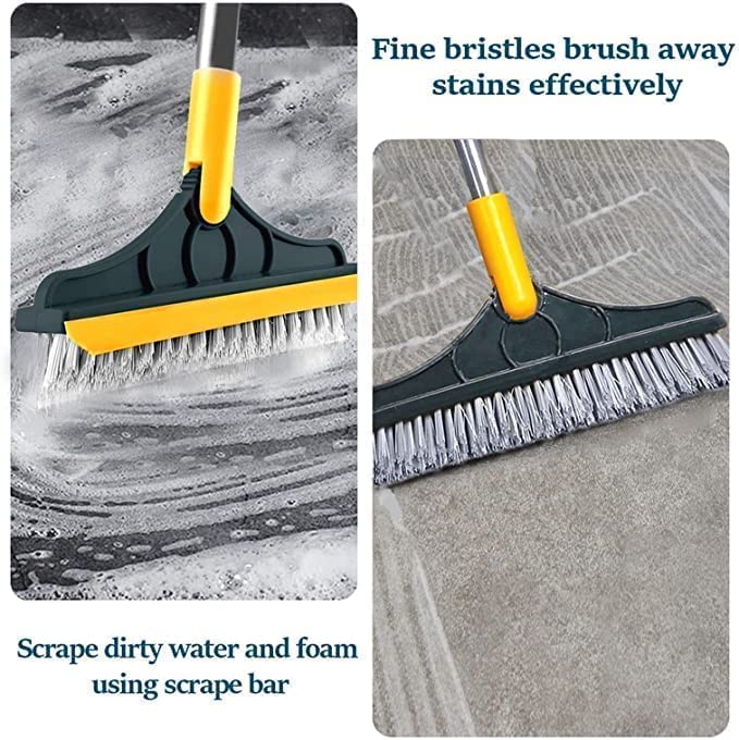 Vihlanath Bathroom Cleaning Brush With Wiper - Bathroom Cleaning Brush Long Handle 180 Rotate Toilet Brush Bathroom Tiles Cleani