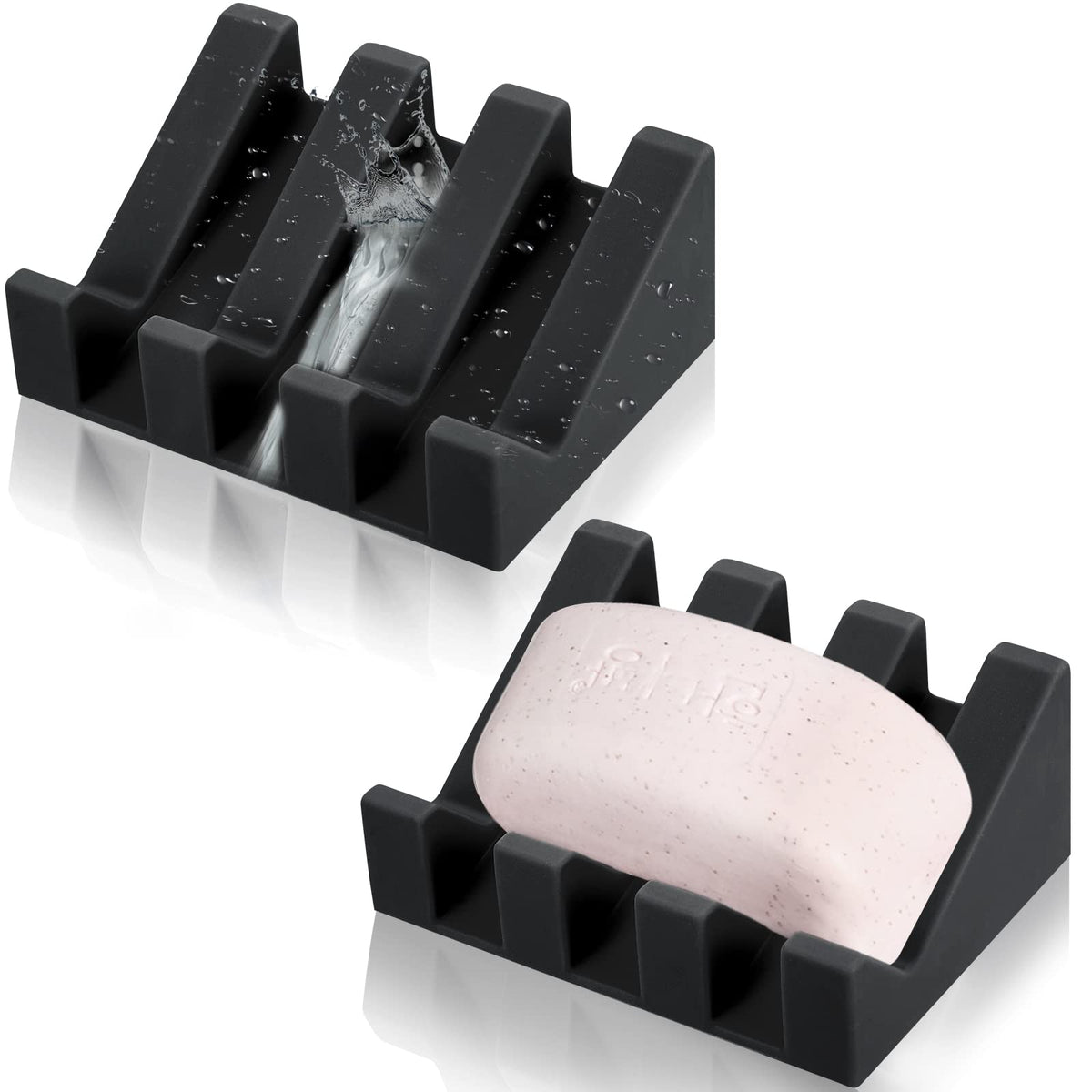 Silicone Soap Dish Self Draining Soap Dish Shower Waterfall Bar Soap Holder Tray With Drain Soap Saver For Kitchen Bathroom Acce