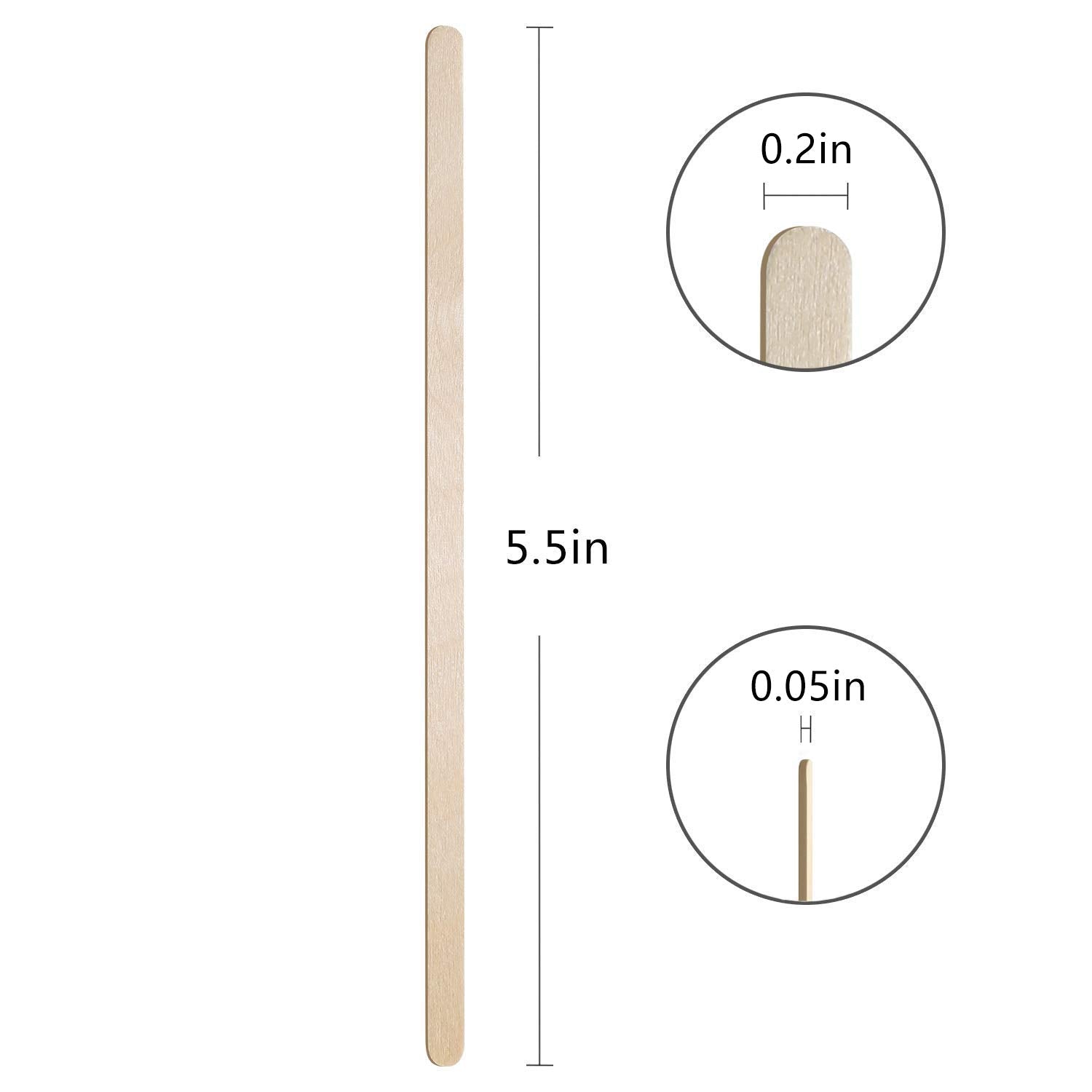 Kivwi Premium Wooden Coffee Stirrers, 5.5 Inches Stir Stick, Box Of 500