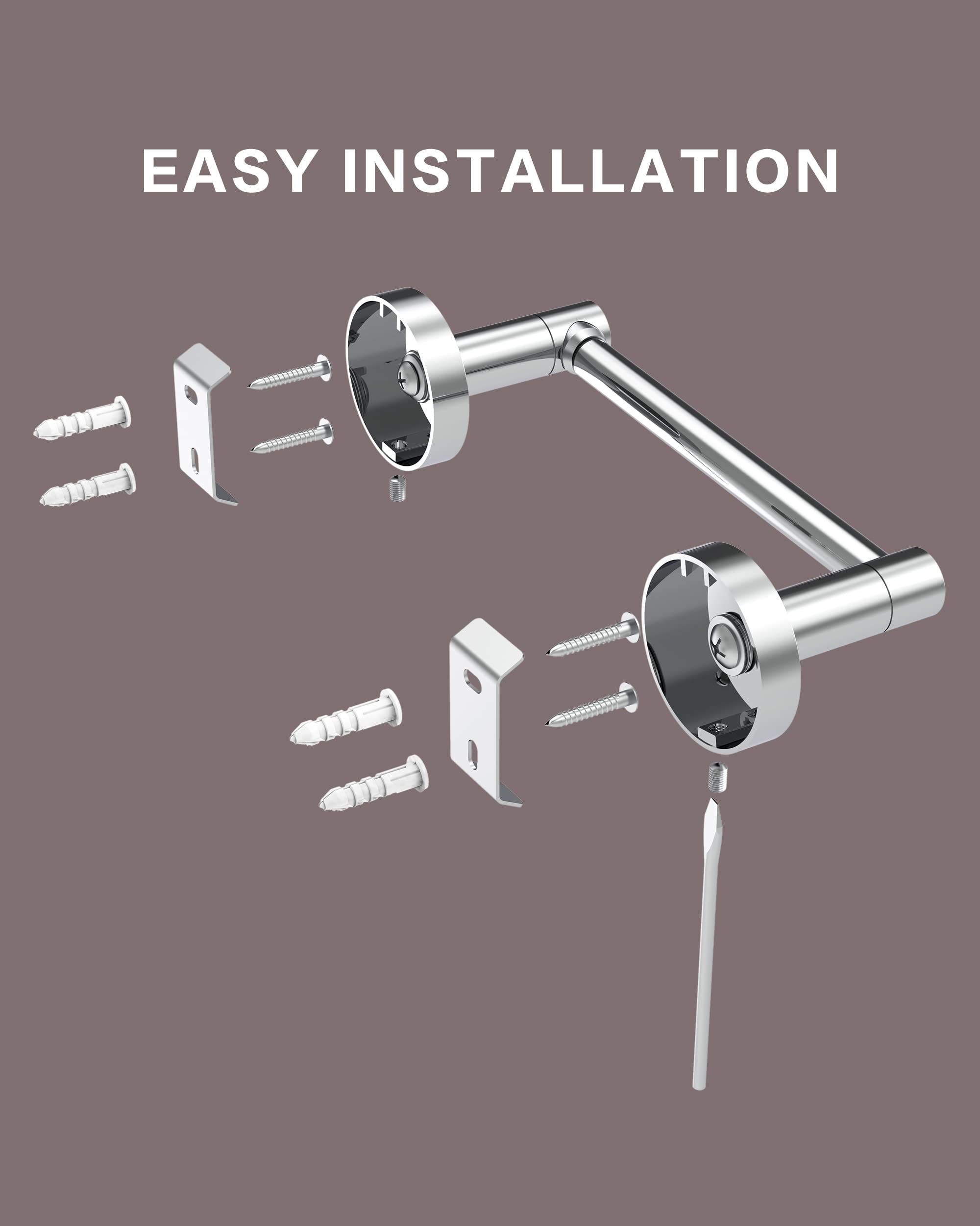 Fixsen Toilet Paper Holder Bathroom Tissue Roll Holder Stainless Steel And Zinc Alloy Wall Mount Detachable (Chrome, 1)