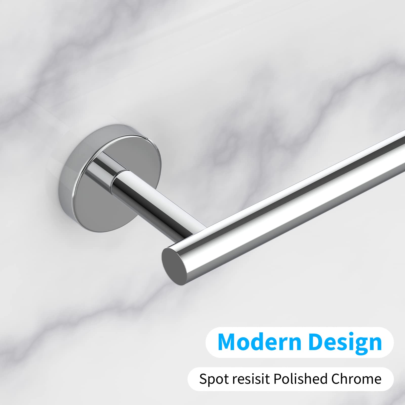 Cilee 2 Pieces Polished Chrome Bathroom Towel Bar  16 Inch Double Towel Racks Bathroom Towel Holder Hand Towel Bar for Bathroom Stainless Steel Wall Mount