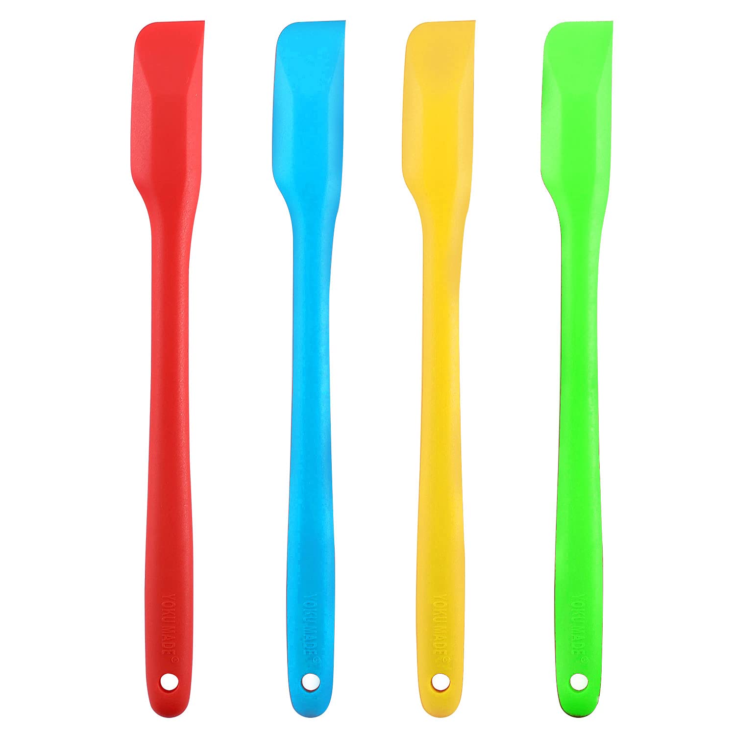 Yoku Made- Small Spatulas Set, Heat-Resistant Mini Spatulas With Sharp And Thin Edge, Nonstick Silicone Spreader, 10 Inches, 4 P