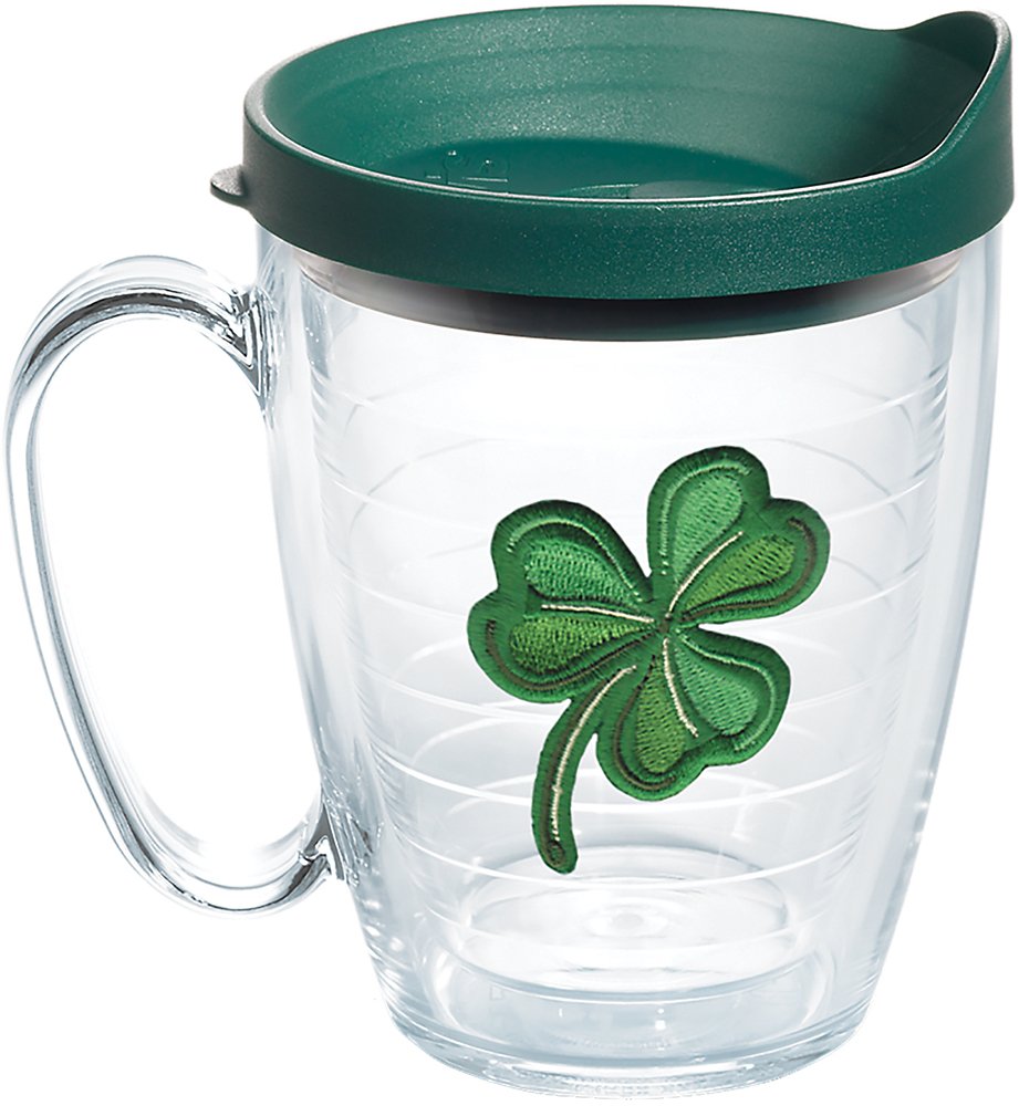 Tervis Shamrock Made in USA Double Walled Insulated Tumbler Travel Cup Keeps Drinks Cold & Hot, 16oz Mug, Classic