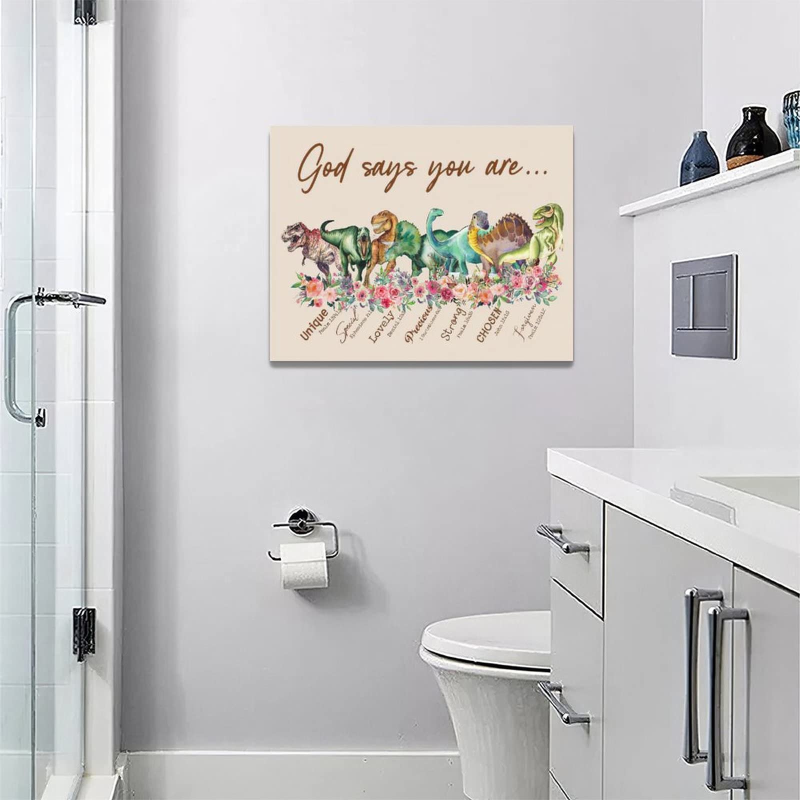 Cute Dinosaur Decor Wall Art For Kids Dinosaur God Says You Are Boy Girl Room Pictures Wall Decor Canvas Painting Prints Artwork