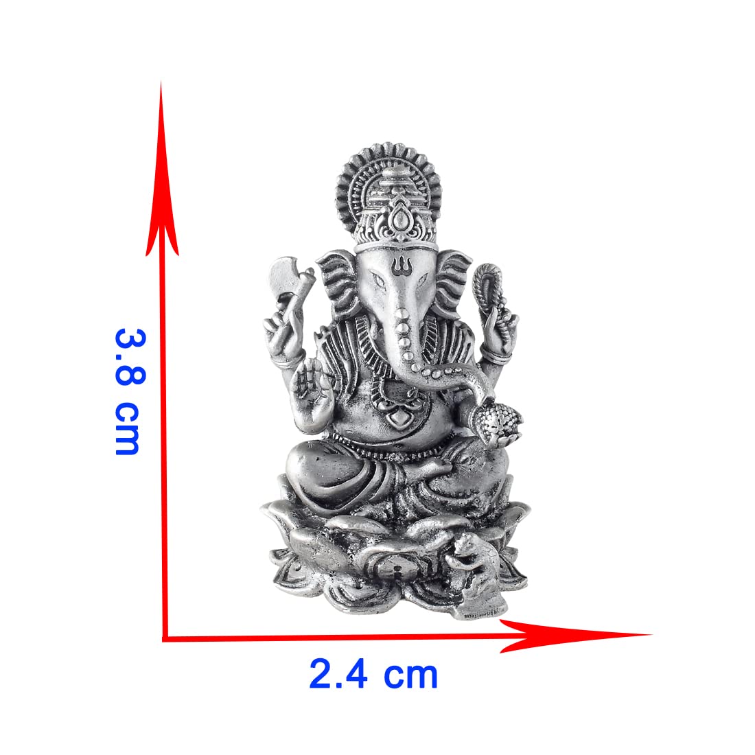 Prd Caratcafe Silver Ganesha Murti For Car,Home & Office Pure 925 Solid Chandi Metal Idol Of Ganesh Ji With Om Symbol Antique Lo
