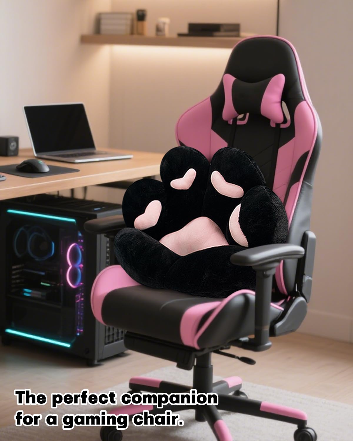 MOONBEEKI Cat Paw Cushion Chair Comfy Kawaii Chair Plush Seat Cushions Shape Lazy Pillow for Gamer Chair 24x 22 Cozy Floor Cute