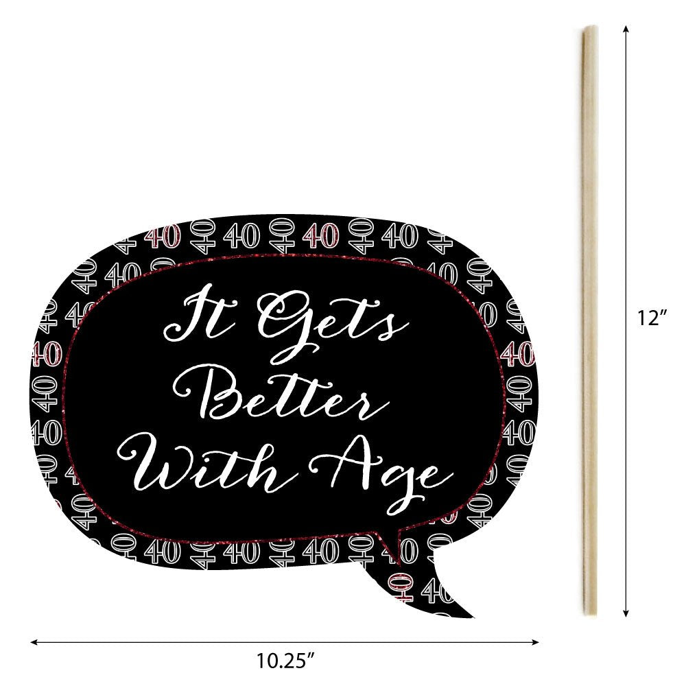 Big Dot Of Happiness 40Th Anniversary - Photo Booth Props Kit 20 Count