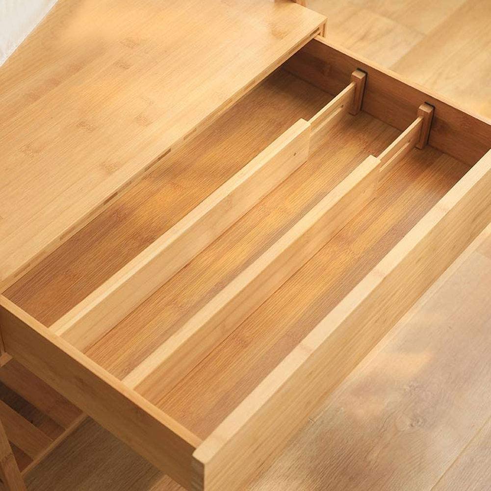 VaeFae 6 Pack Bamboo Drawer Dividers, Adjustable Drawer Organizer, Expandable Organization for Kitchen, Office, Bedroom, Dresser