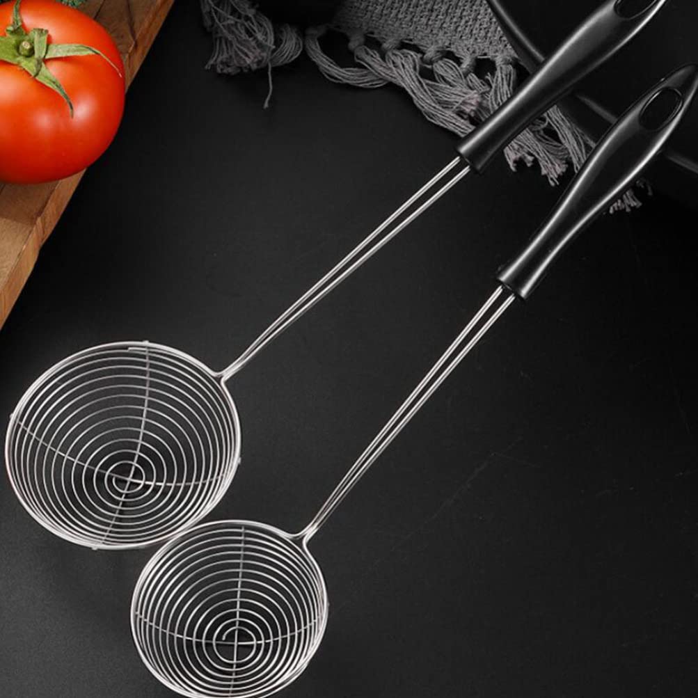 Hemoton 4Pcs Stainless Steel Spider Strainer Skimmer Spoon Hot Pot Strainer Scoop Pasta Noodle Dumpling Strainer Spoon For Kitch