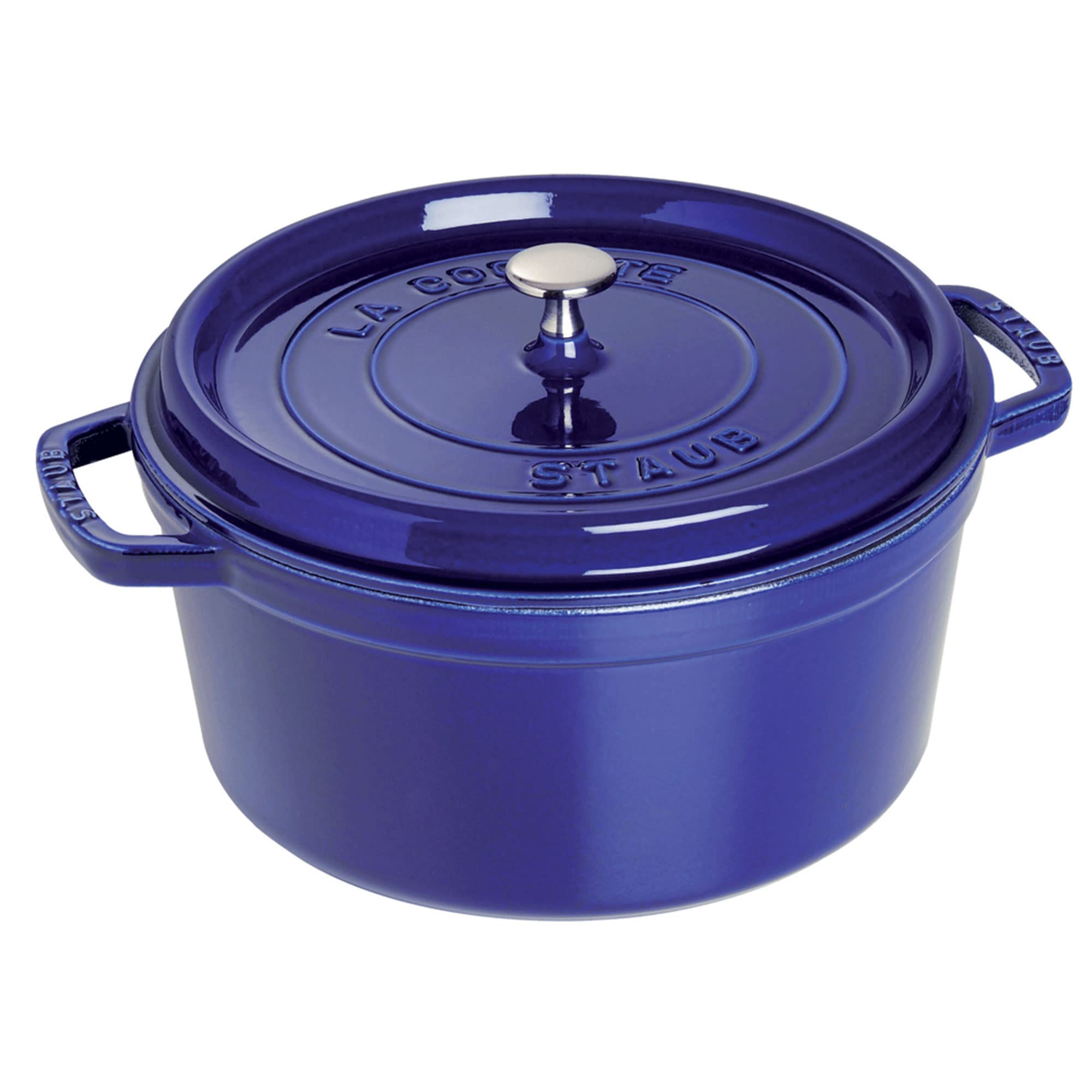 Staub Cast Iron 5.5-Qt Round Cocotte - Dark Blue, Made In France