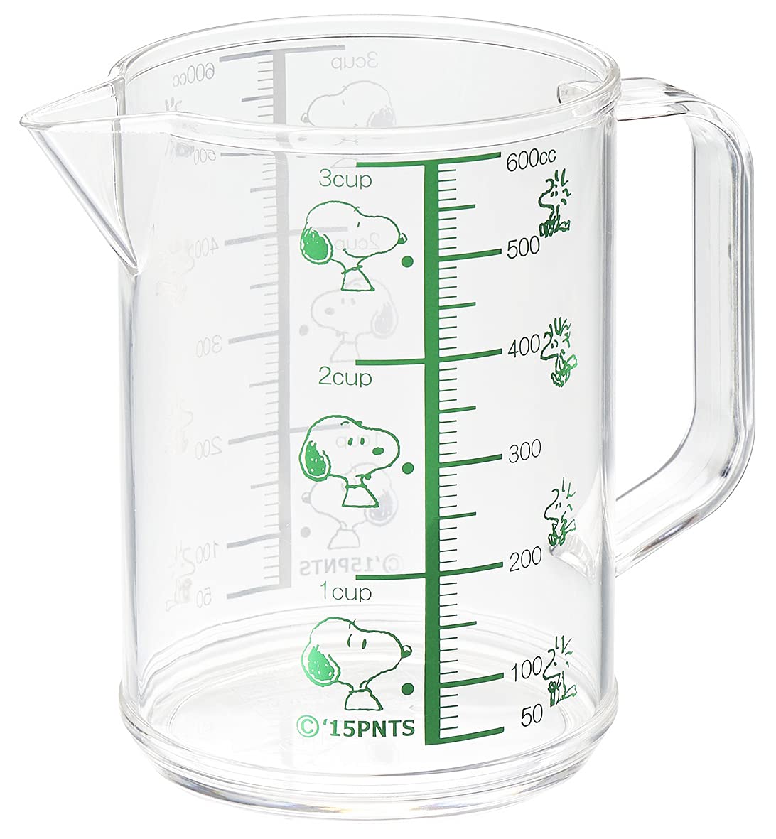 OSK MC2 Measuring Cup, Snoopy Measuring Cup, Large, 20.3 fl oz (600 ml), Made in Japan, Graduated, Boiling Water, Handle, Cute,