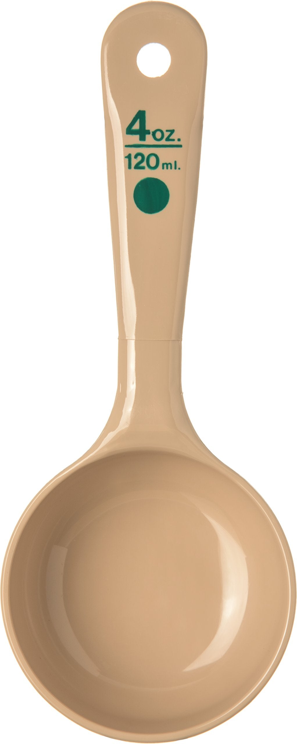 Carlisle Foodservice Products Short Handle Portion Control Spoon 4 Ounces Beige