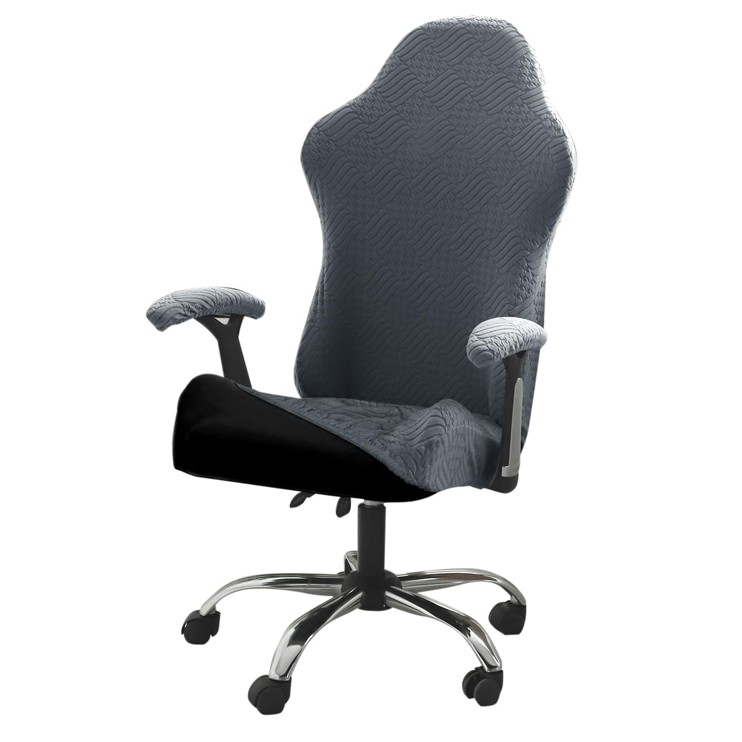 Hokipo Gaming Chair Cover Elastic Jacquard Computer Rotating Chair Seat Covers Slipcover, Dark Grey (New-Ar-5366-Dgry)