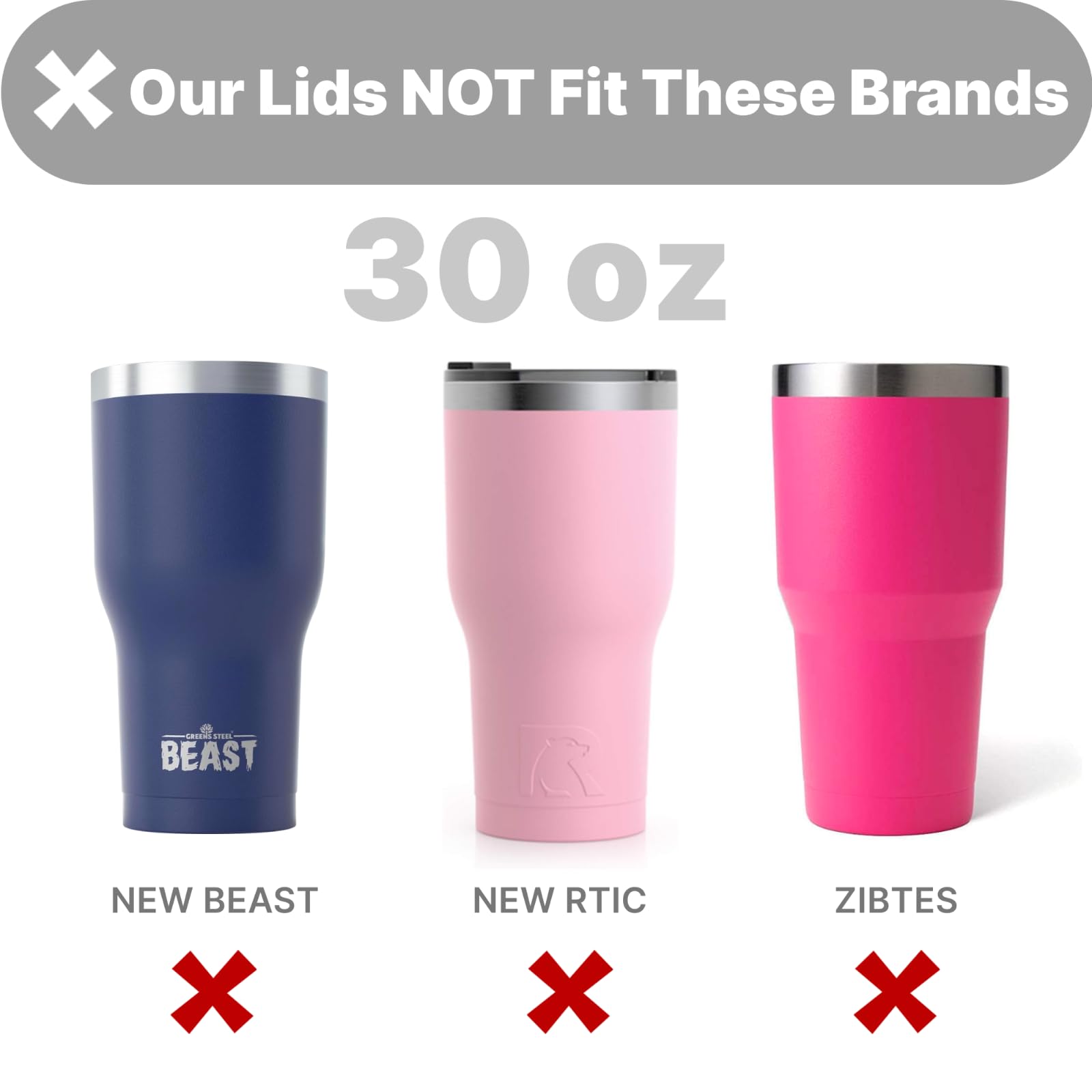 Bluwing 30 Oz Tumbler Lids, Spill Proof Replacement Lid For Yeti, Bjpkpk, Albor, Ds 30 Oz Tumbler And More, Bpa Free