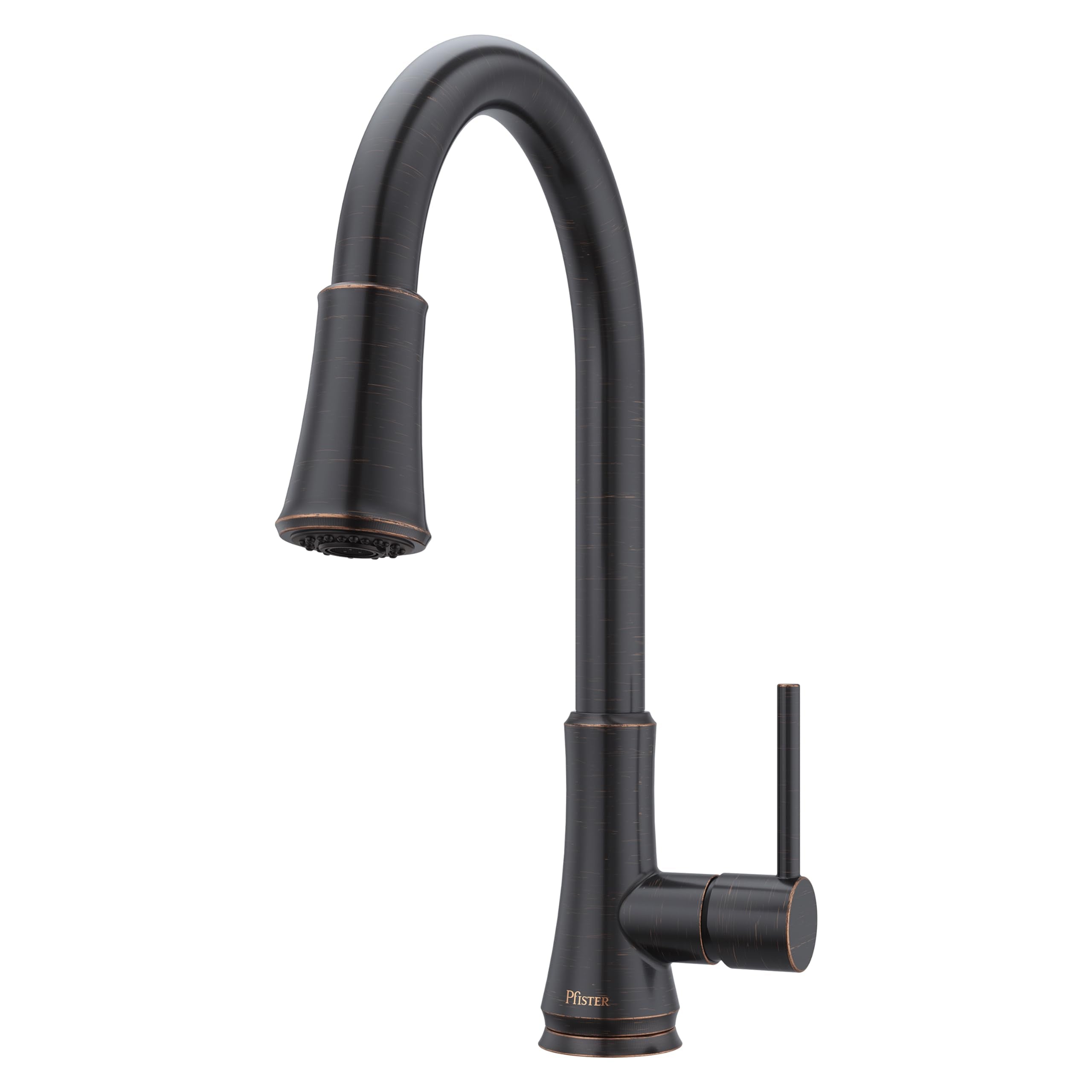 Pfister Pfirst Series Kitchen Faucet with Pull-Down Sprayer, Single Handle, High Arc, Tuscan Bronze Finish, G529PF2Y