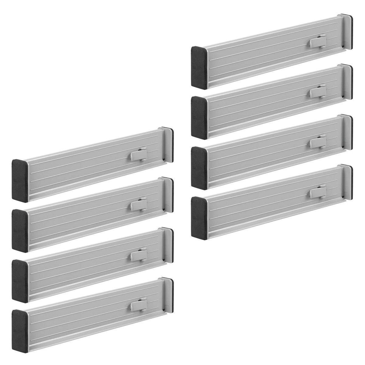 mDesign Expandable Dresser Drawer Divider with Foam Ends, Drawer Divider Locks in Place, Separators for Clothing and Accessories