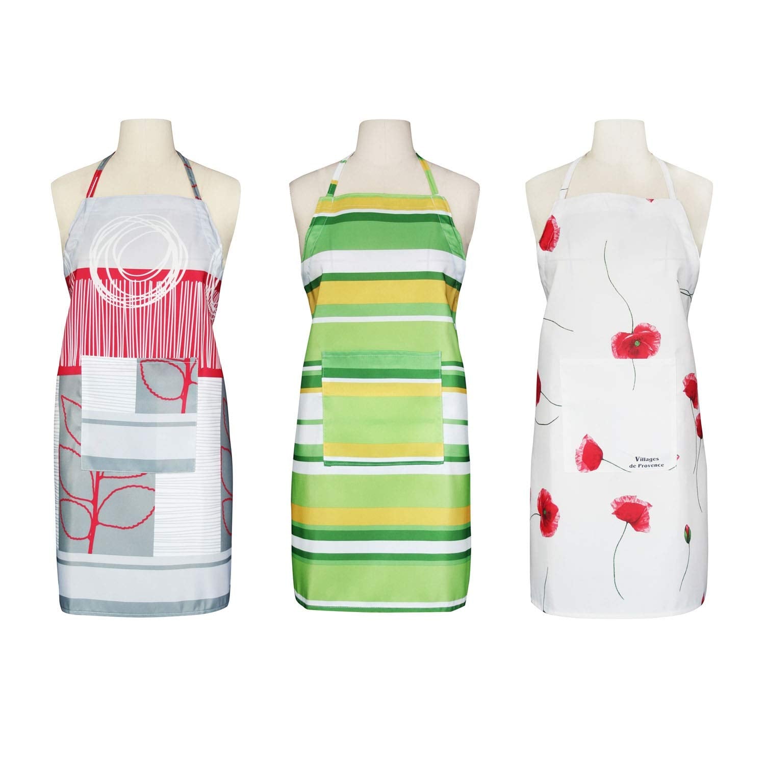 Fbts Basic Pack Of 3 Adjustable Aprons For Women And Men, Water Resistant Aprons With Pockets For Kitchen Cooking Baking Housewo