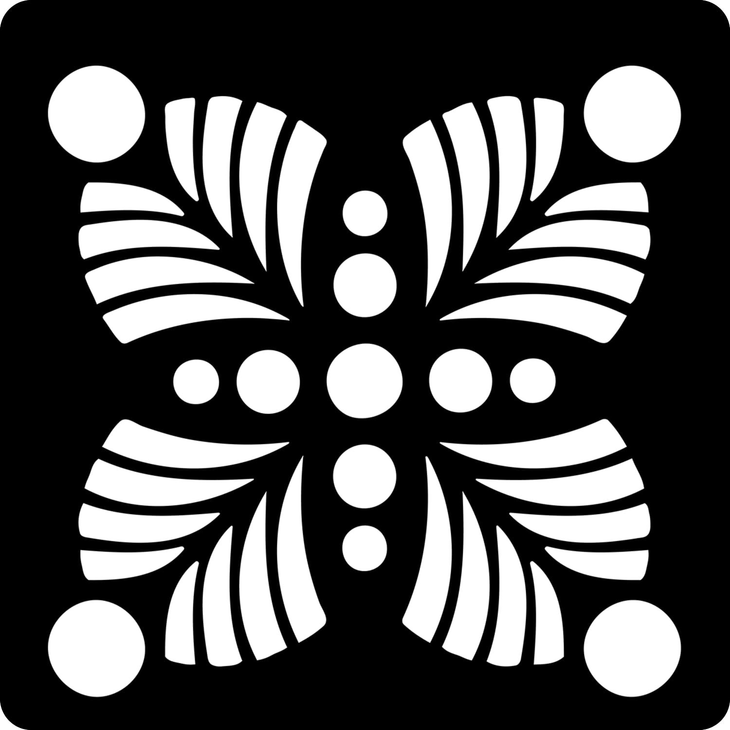 Kachi Pencil Leaf Design Pattern Stencils For Art, Craft And Painting Big Size 12X12 Inch Reusable Stencil For Painting, Fabric,