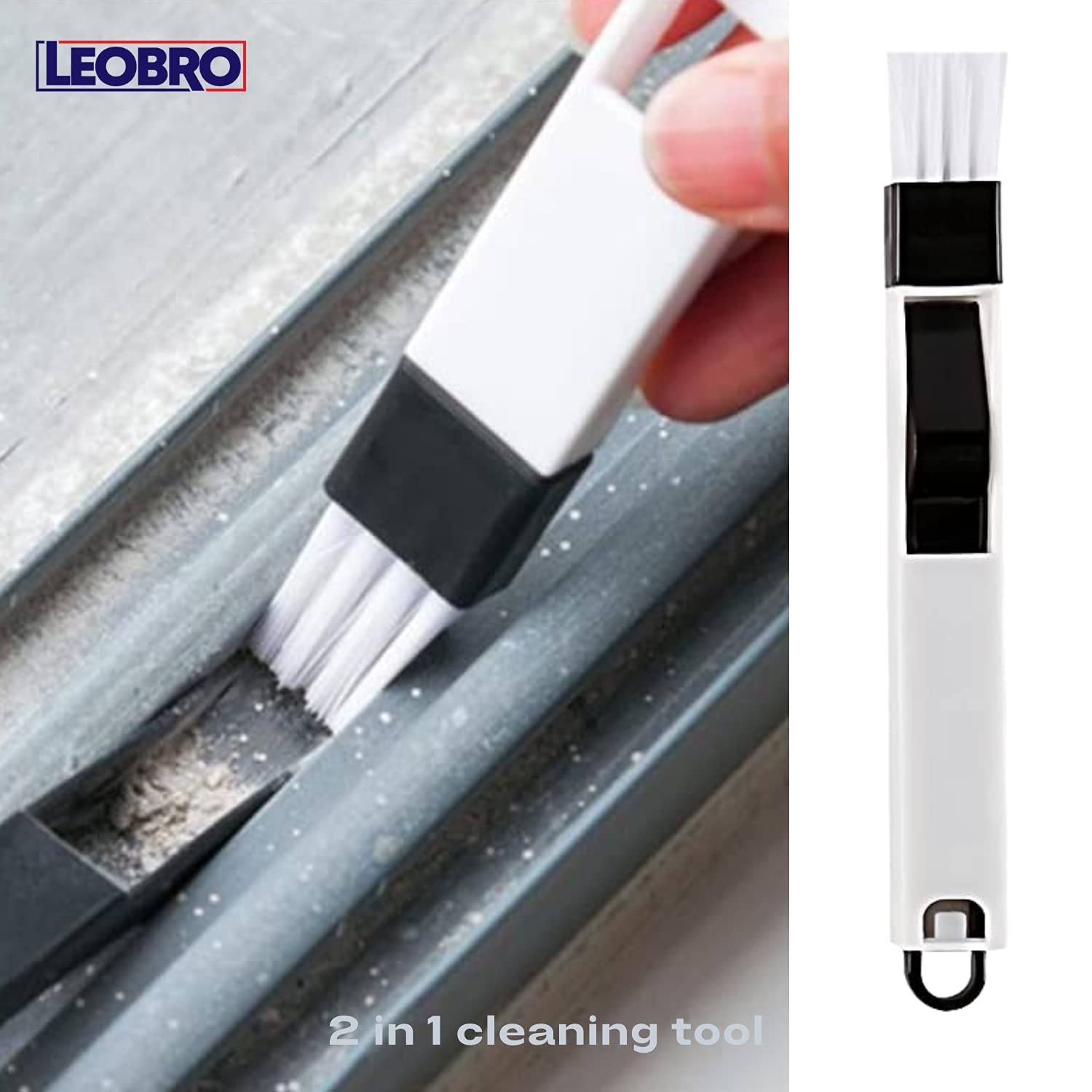 Leobro Hand-Held Groove Gap Cleaning Tools Door Window Track Cleaning Brushes Air Conditioning Shutter Cleaning Brushes Pack Of