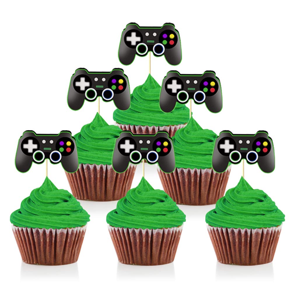 Mity Rain Video Game Controllers Cupcake Toppers-Gamepad Cake Picks Game Themed Birthday Anniversary Wedding Engagement Party De