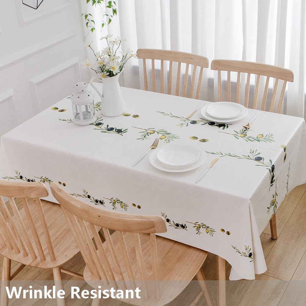 Trudelve Heavy Duty Vinyl Table Cloth Plastic Table Cloths For Kitchen Dining Table Wipeable Pvc Waterproof Tablecloth For Squar