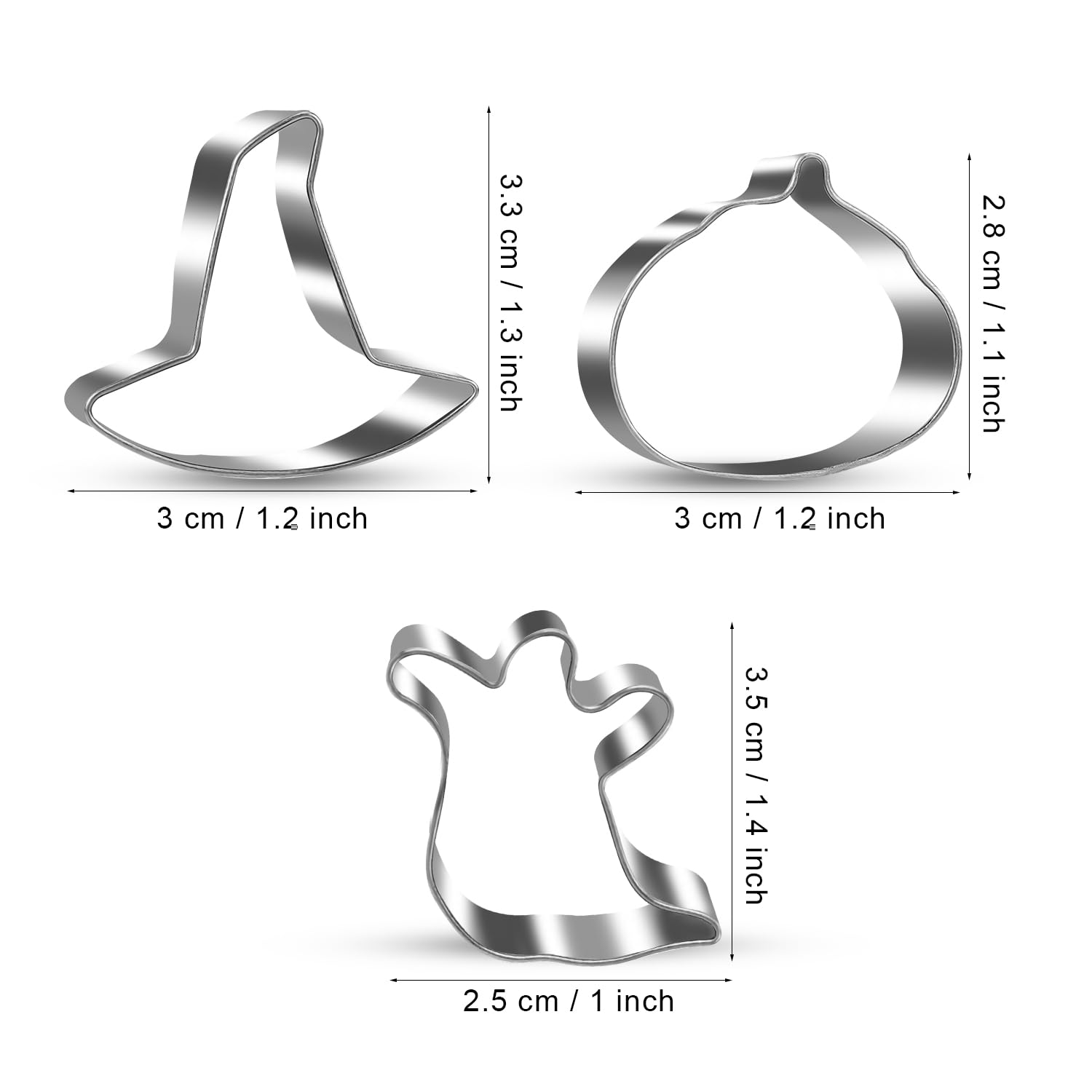 12Pcs Halloween Cookie Cutters, Small Halloween Cookie Cutters Shapes Pumpkin Ghost Witch Hat Cat Biscuit Mold Mini Cookie Cutte