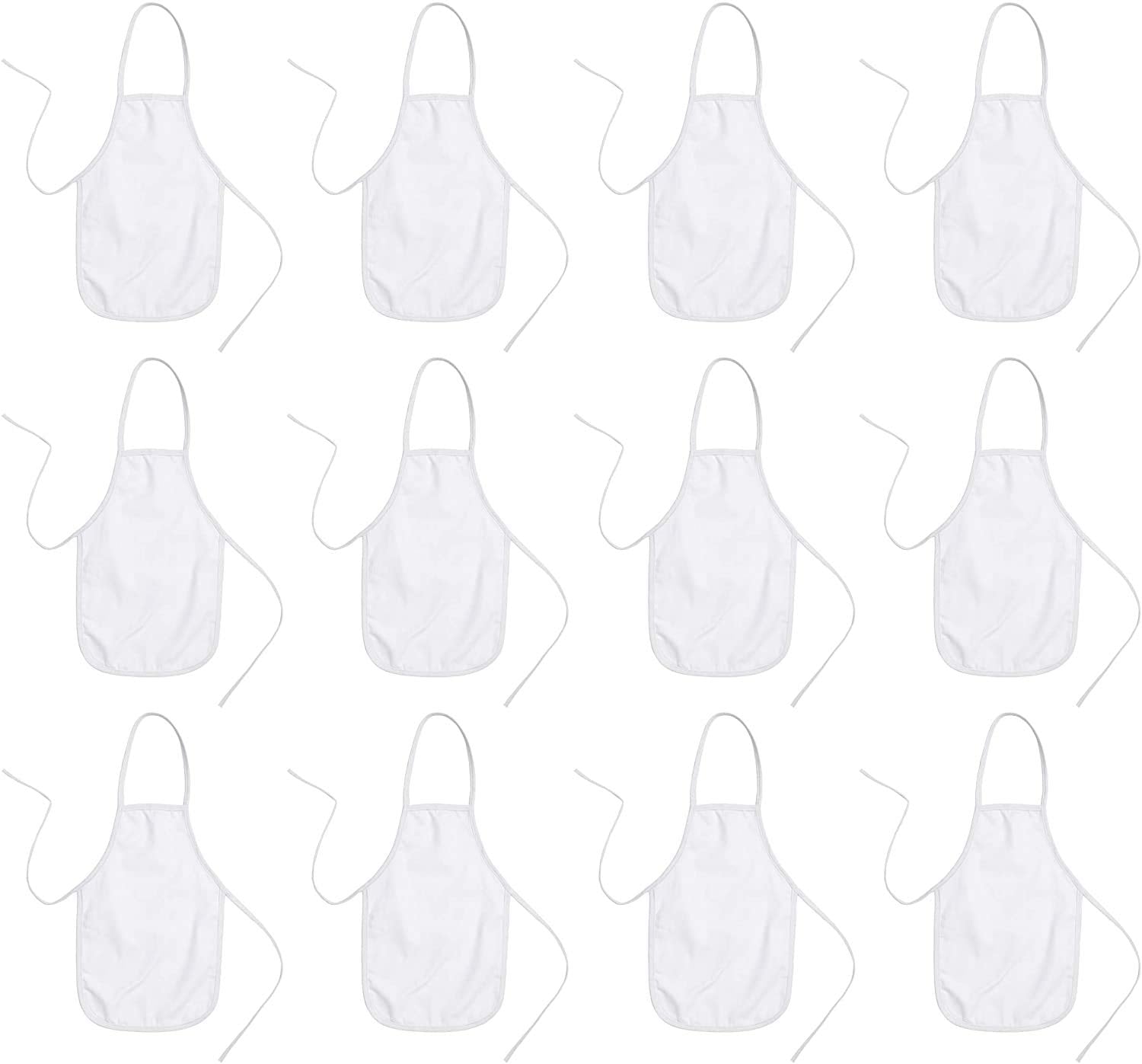 Bumble Crafts Kids Apron - Pack Of 12 | Natural Cotton | Canvas Apron For Kids | Toddler Apron For Ages 5 And Under | Kids Apron