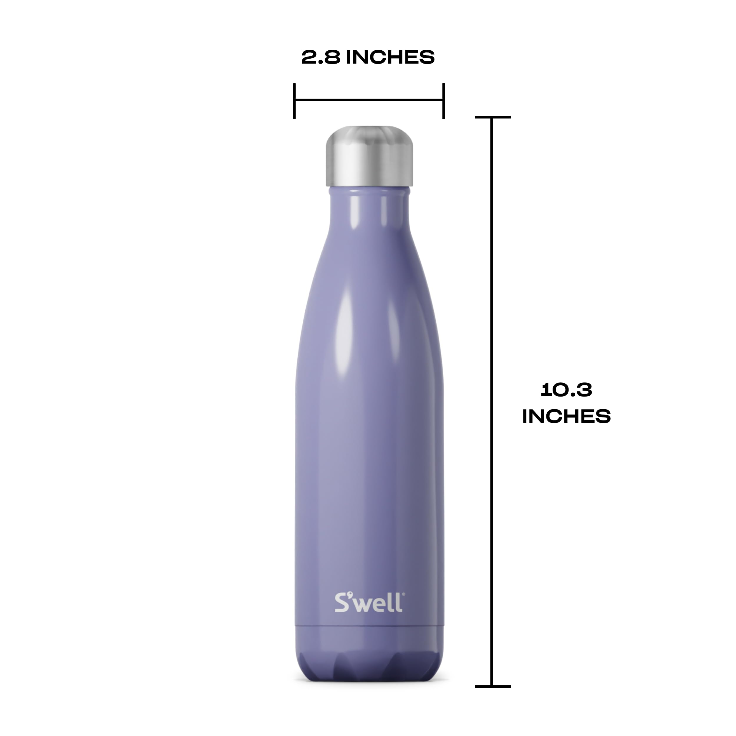 S'Well Stainless Steel Water Bottle, 17Oz, Hillside Lavender, Triple Layered Vacuum Insulated Containers Keeps Drinks Cold For 3
