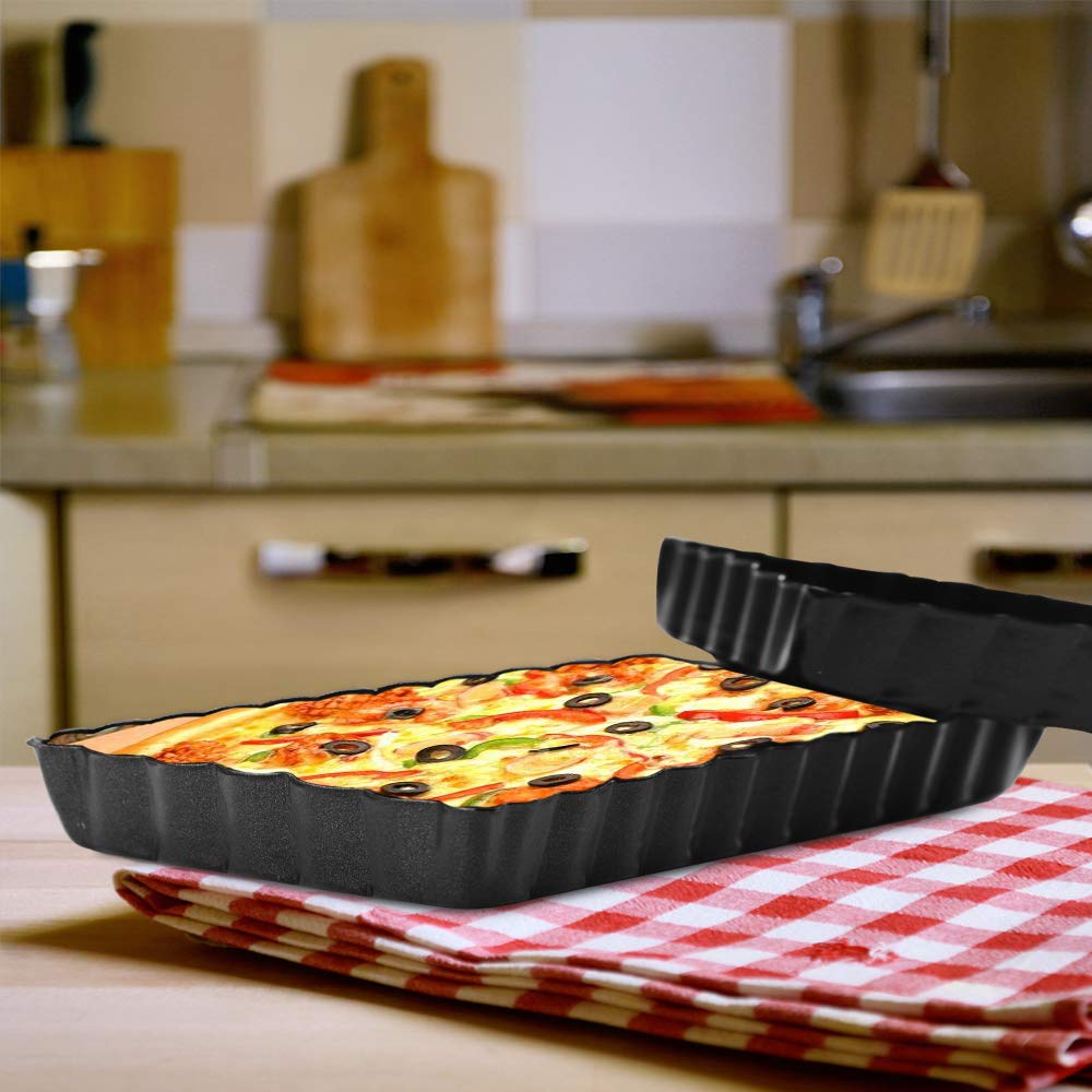 Gutsdoor Mini Tart Pan Square 4 Inch With Removable Bottom Quiche Pan Nonstick Round Quiche Pie Pan Set Of 6
